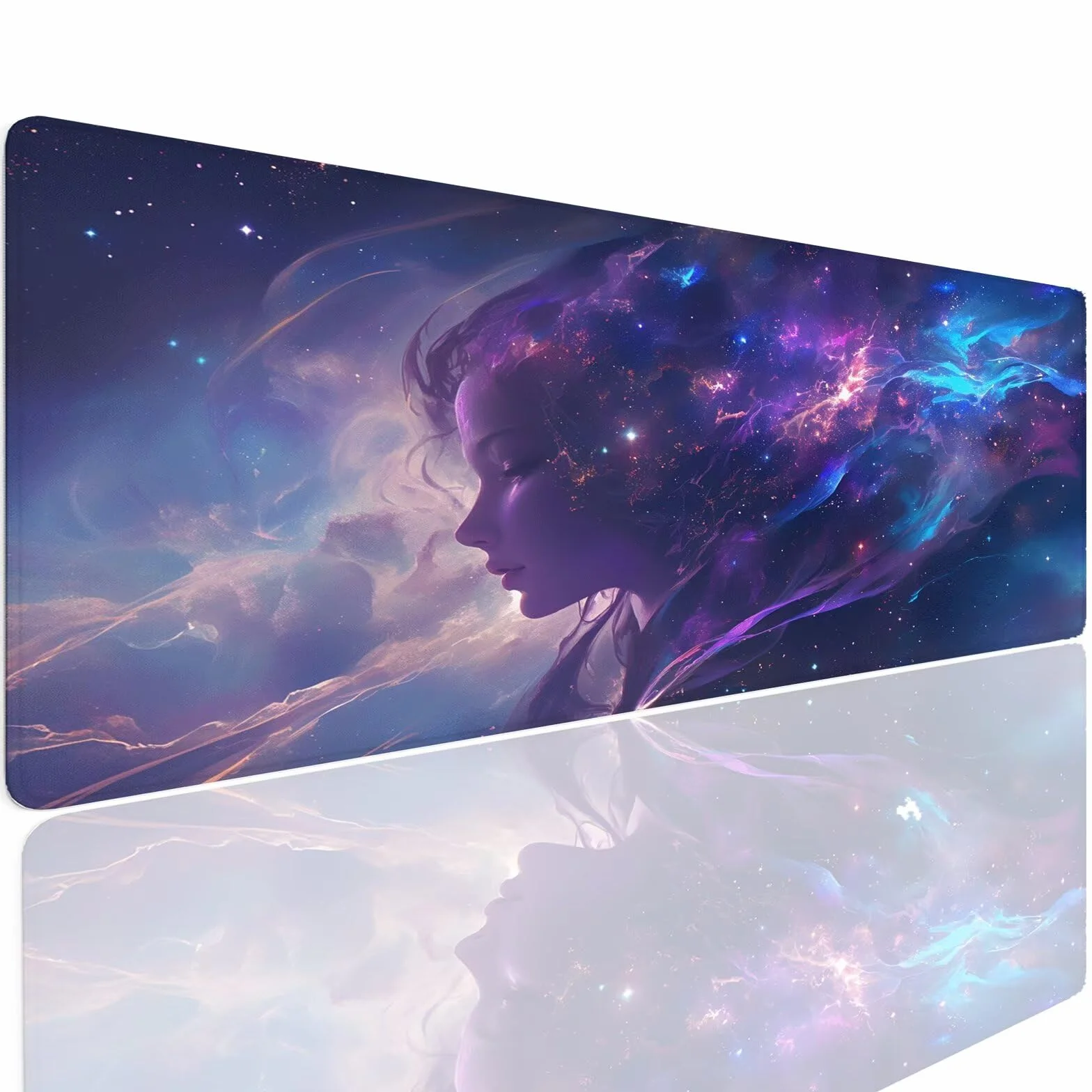 Alfombrilla de Ratón 1400x800x4mm Alfombrilla Ratón XXL Gaming Impermeable Tapete Rato Escritorio Mouse Mat Pad Nebula Largo Mousepad Antideslizante Protector Escritorio Rug para Jugadores PC 4-794