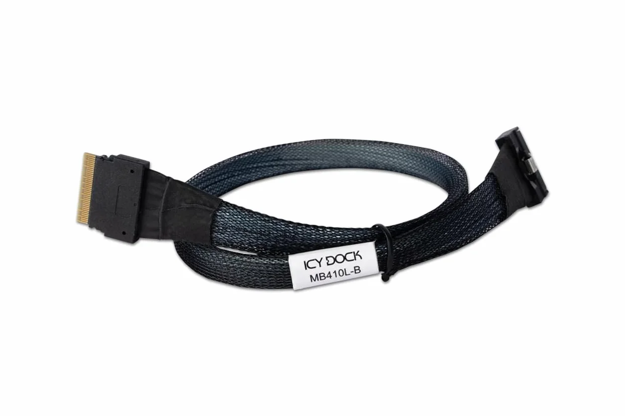 Icy Dock Cable MCIO 8i SFF-TA-1016 a SlimSAS 8i SFF-8654-0,5M - MB410L-B