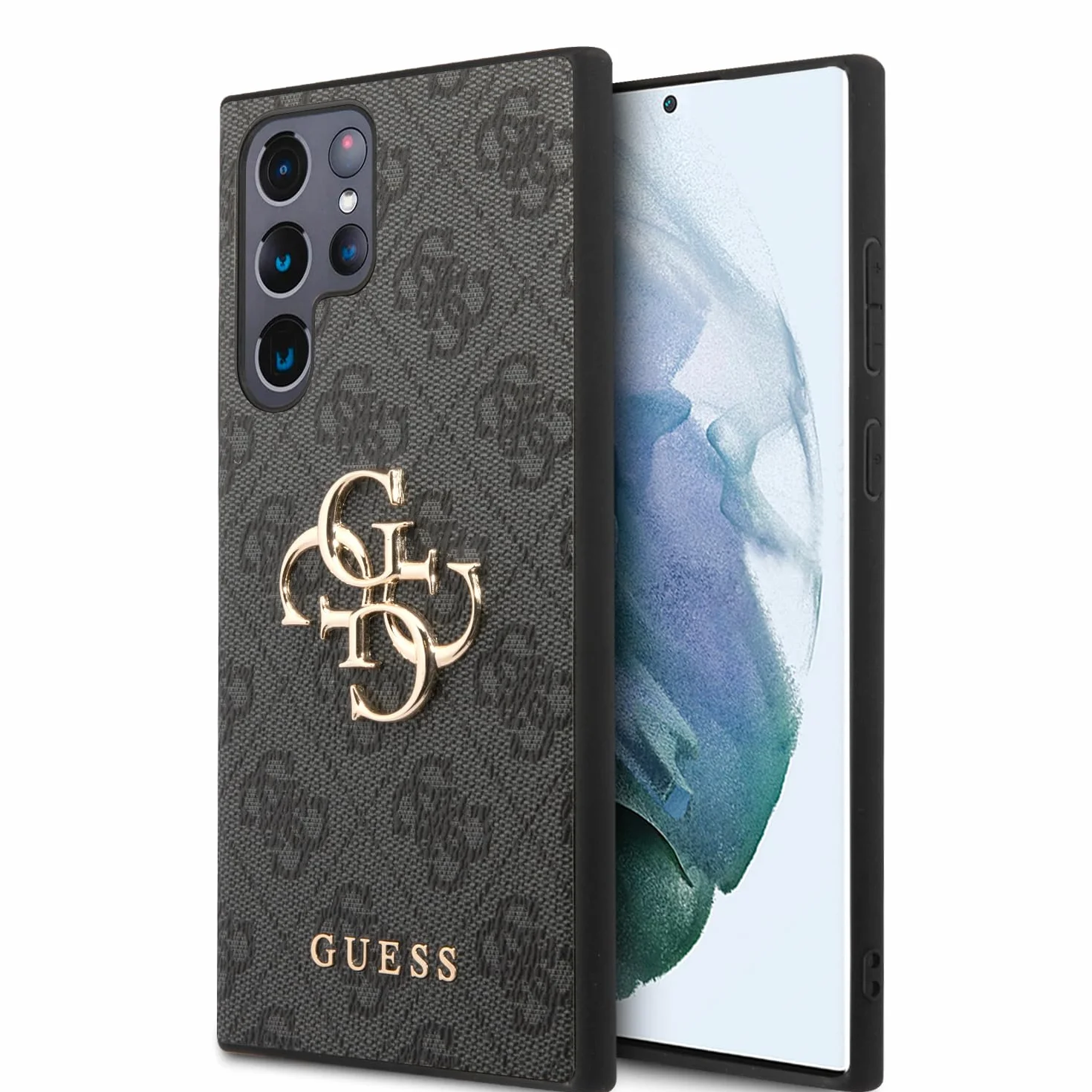 Guess GUHCS24L4GMGGR Funda Carcasa para S24 Ultra S928 Negro Hardcase 4G Big Metal Logo