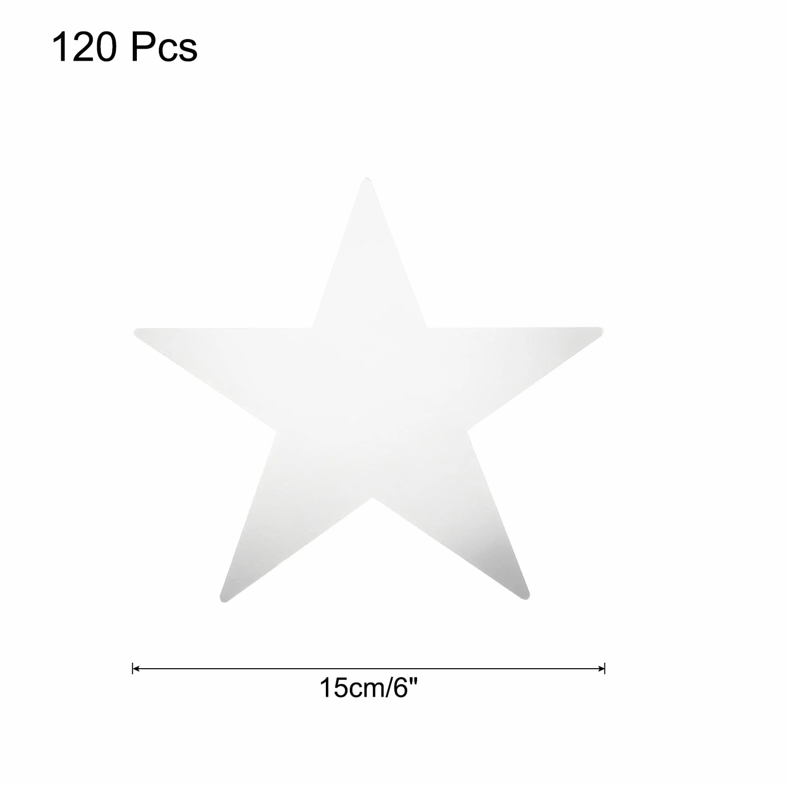 QUARKZMAN 120 Piezas Recortes Estrellas Plateadas Doble Cara Papel Decoración Estrellas Cartón 6 Pulgadas