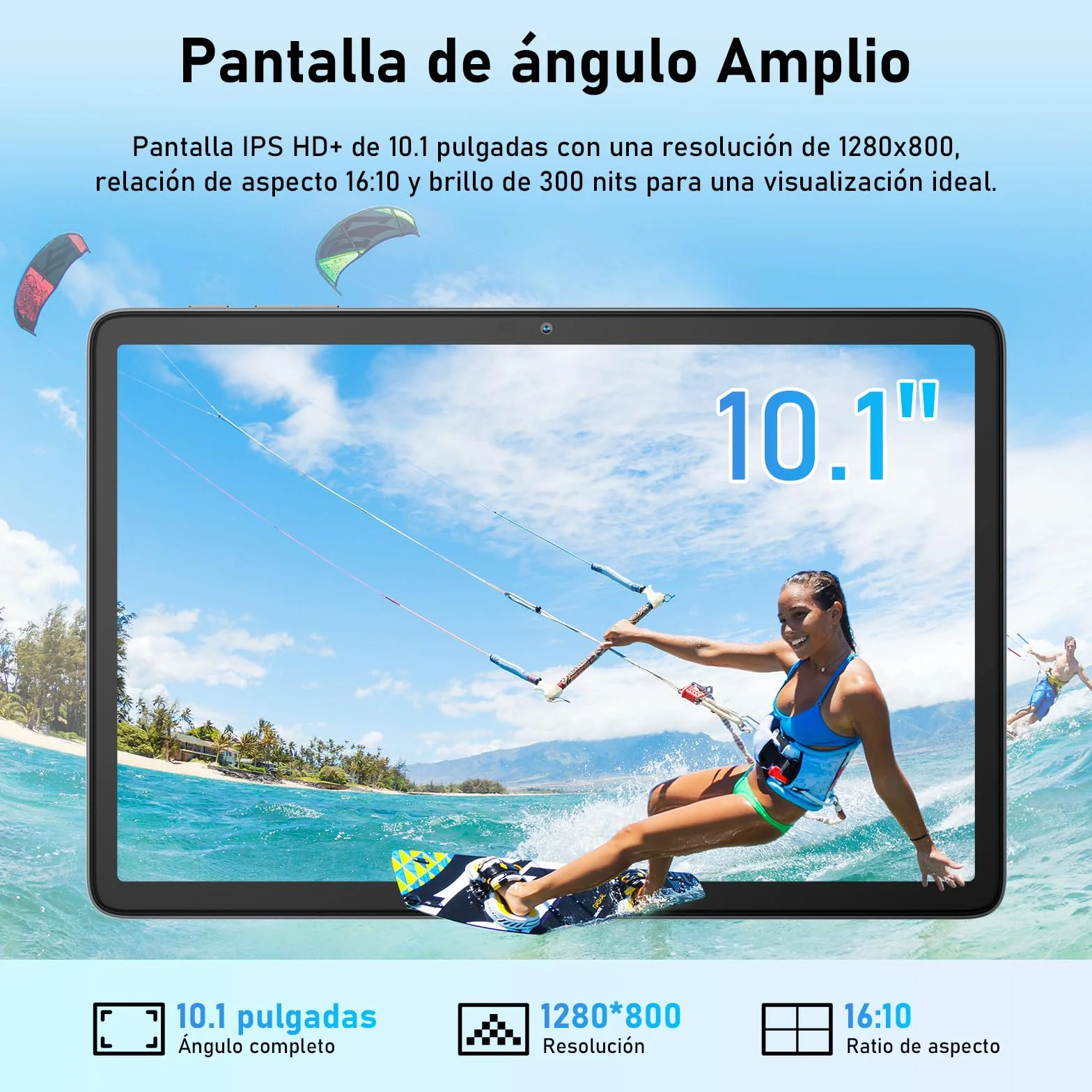 Blackview Tablet Android 15 Tab 60 WiFi 10 Pulgadas, PC Tableta, 12GB RAM + 128GB ROM/2TB TF, WiFi 6 Widevine L1, PC Mode 5100 mAh Batería Tablets Gaming Dual Cámara 8MP+5MP/WPS Suite/HD IPS