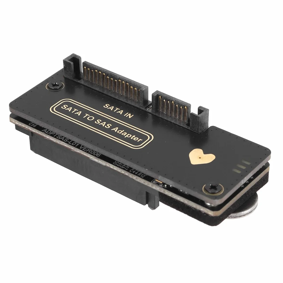 Adaptador RAID SFF-8482 SAS de 29 pines a SATA de 22 pines (7+15) para discos duros, con tarjeta, conector de alimentación y chipset.