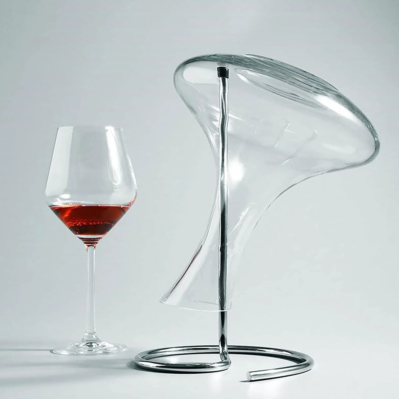 Soporte de secado de decantador de vino de acero inoxidable con cabeza de silicona