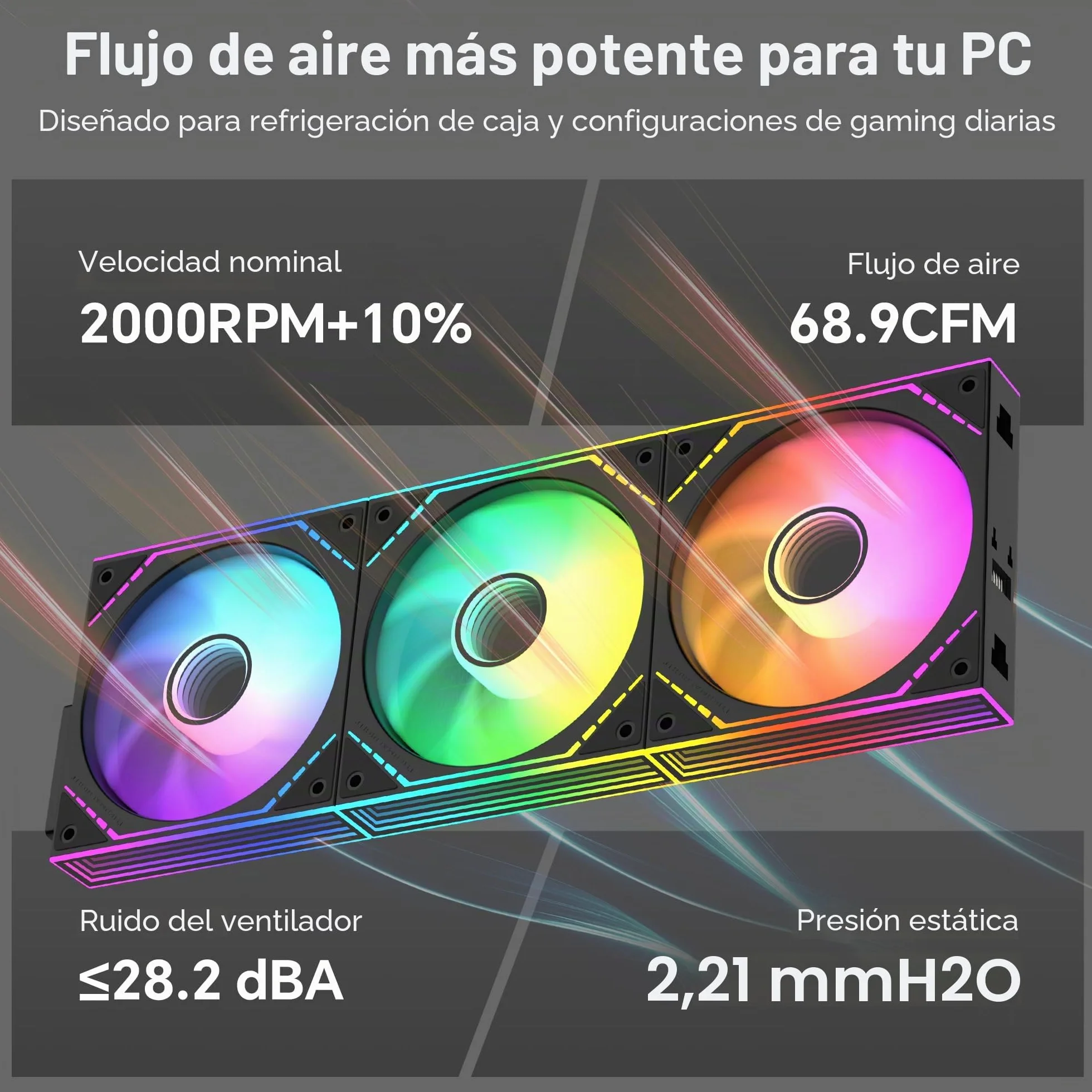 Thermalright TL-M12Q-S X3 - Ventiladores de carcasa de PC de 120 mm, flujo de aire alto de 2000 rpm, cadena de margaritas ARGB, iluminación de espejo infinito, paquete de 3