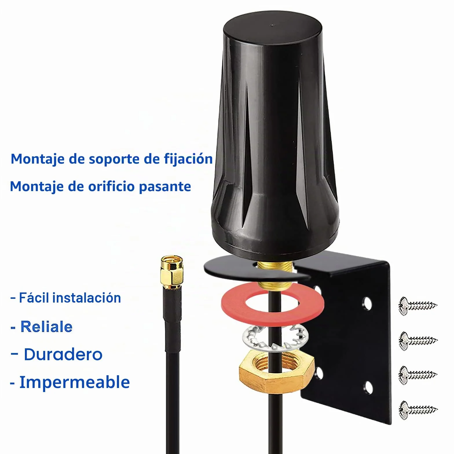 Bingfu Antena 4G LTE para Exteriores 5dBi Impermeable Antena de Montaje en Pared con SMA Hembra a Doble SMA Macho Cable Divisor Compatible con gsm 3G 4G LTE Router Gateway Cellular Trail Camera