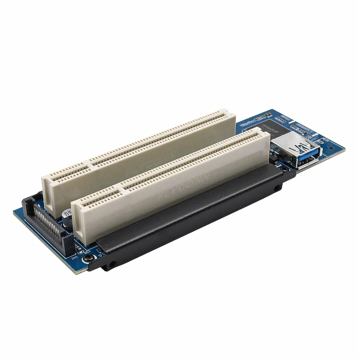 DollaTek Tarjeta adaptadora PCIe a PCI PCI-E Express X1 a Tarjeta extensora PCI Riser Dual con Cable USB3.0 para Tarjeta de Sonido de Escritorio