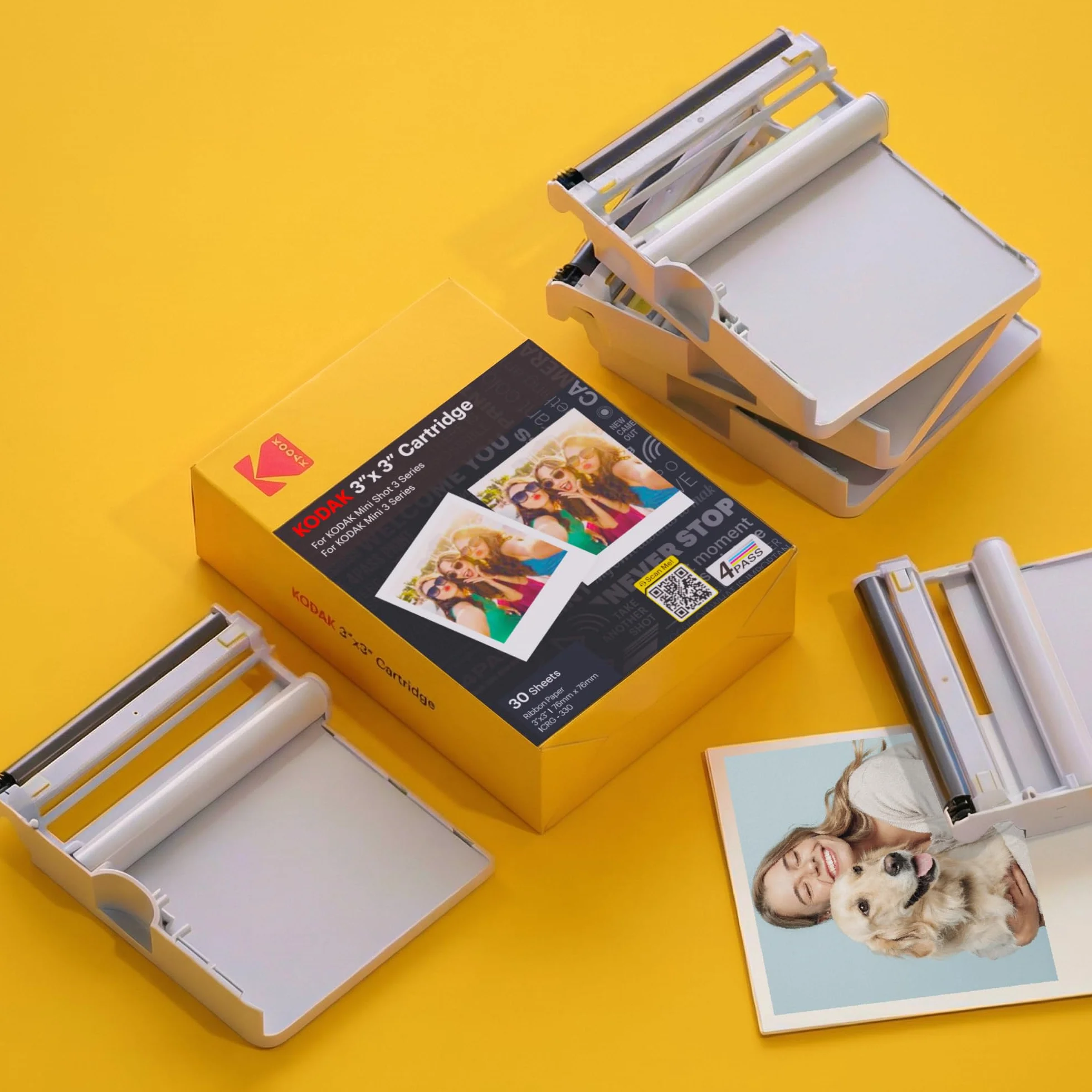 KODAK ICRG360 – Cartouches et papiers 60 photos 7,6 x 7,6 cm (compatibles KODAK Mini Shot C300, C300R, MS300, P300R)