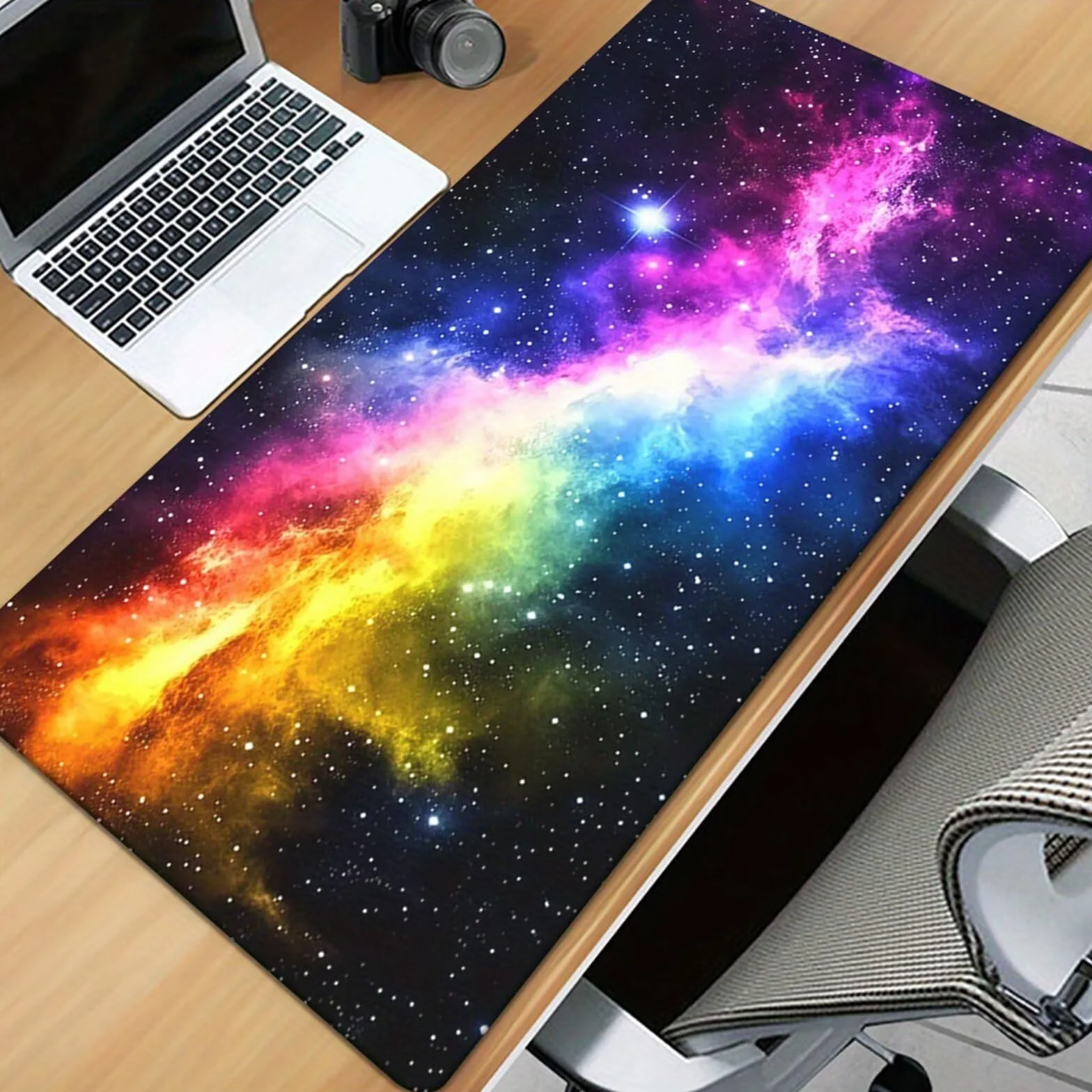 Alfombrilla de Ratón Gaming XXL 1000x500x2mm, Cielo Estrellado Colorido | Alfombrilla Escritorio Grande Antideslizante, Superficie de Alta Precisión y Velocidad para Teclado, PC y Laptop