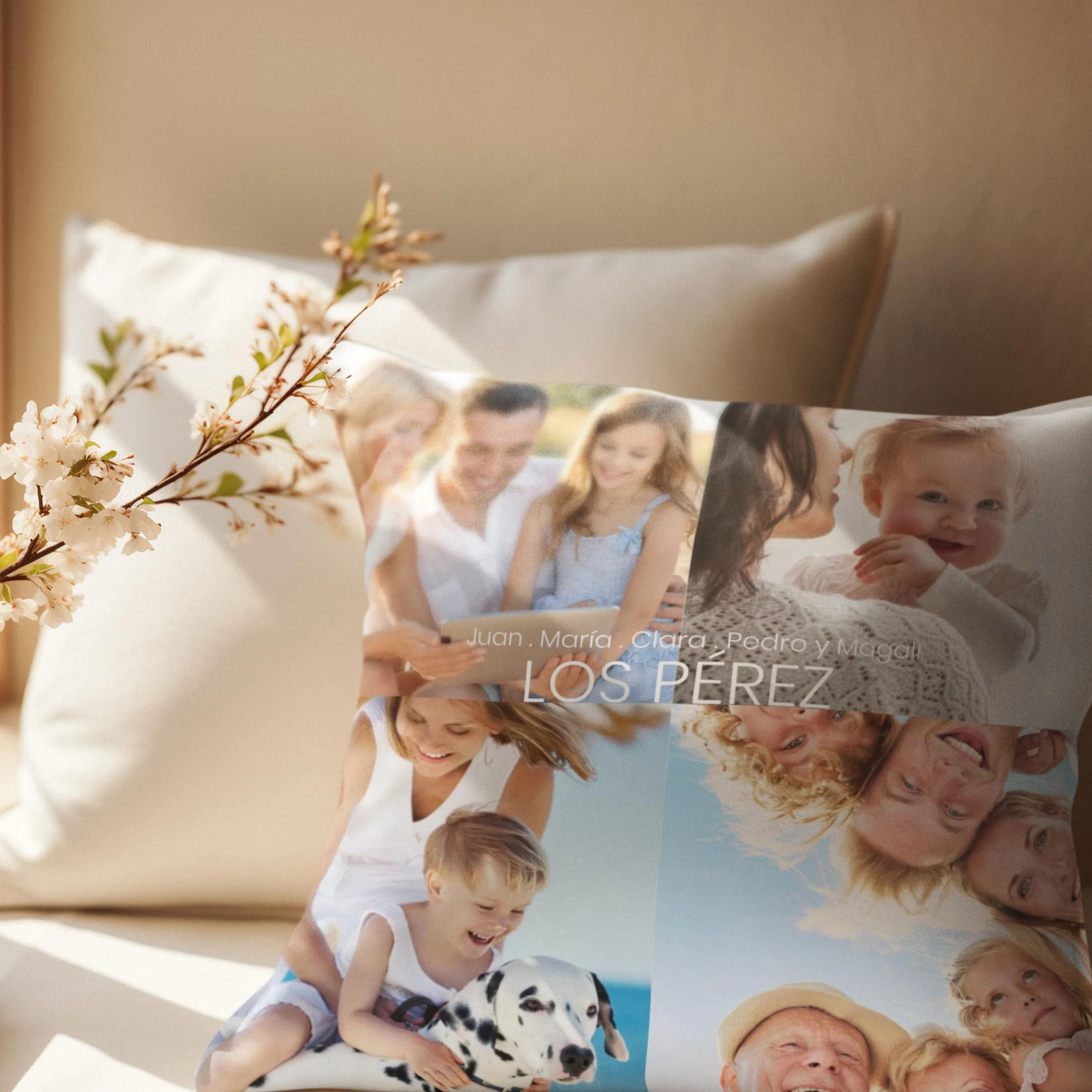 Cojín Personalizado 40x40 cm Frase Regalo Madre Papa Comunión Novio Novia