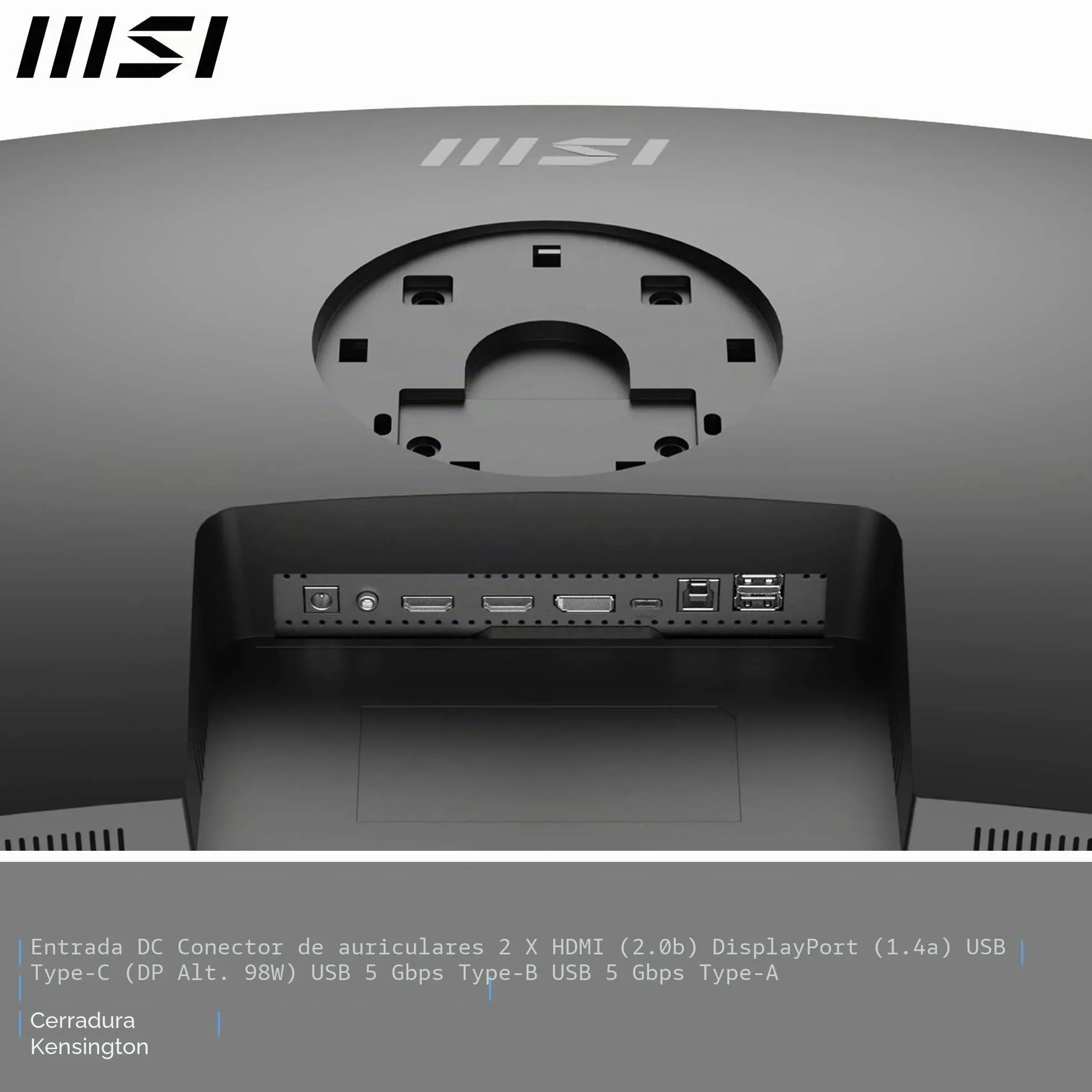 MSI Modern MD342CQP Monitor Curvo de 34'' UWQHD 1500R - Panel VA 3440 x 1440, KVM, Pip/PBP, Amplia, Altavoces Integrados, Ajustable en 3 direcciones - HDMI 2.0b, DisplayPort (1.4a)