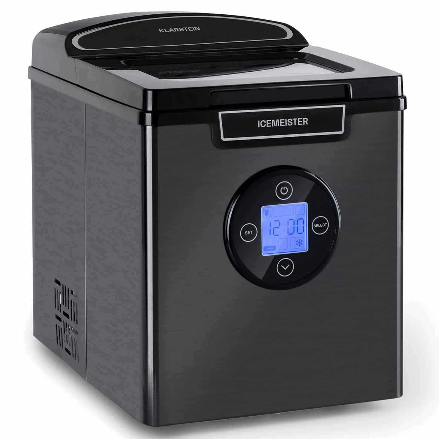 Klarstein Máquina de Hielo Portátil 2,5L 12 kg Auto Limpieza Pantalla LCD