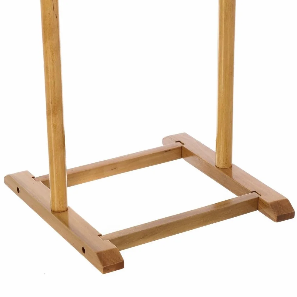 LOLAhome Perchero de pie madera álamo abedul 107 cm 3 barras colgar Beige