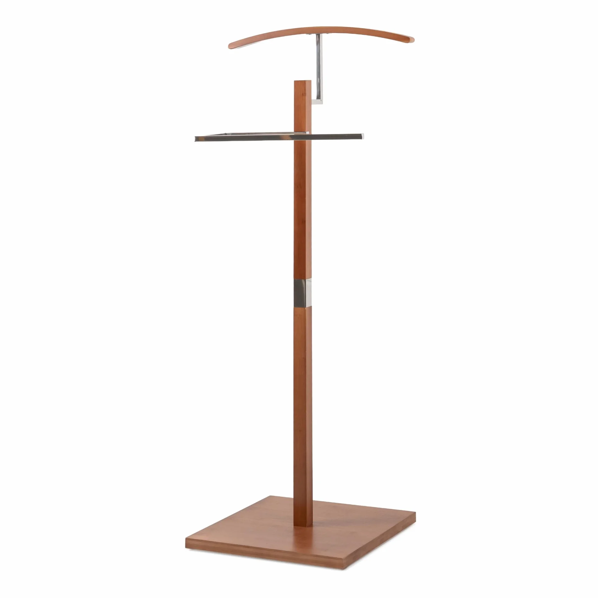 Perchero Galán de Noche Mod. VAREN Cromado y Madera 47x35x111 cm Acero Inoxidable