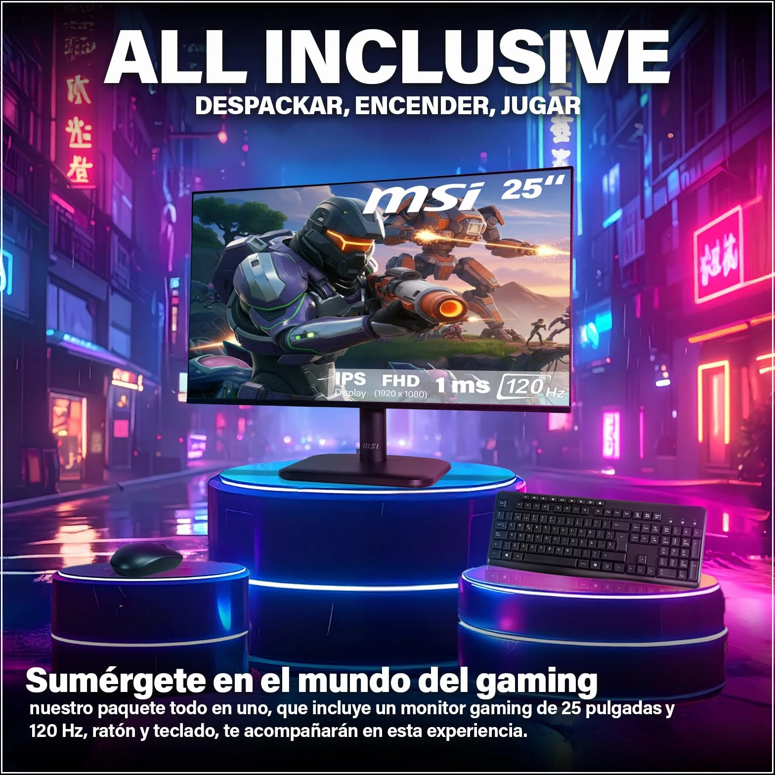 HYPER BYTE® - PC Gaming - Set Completo con AMD Ryzen 7 5700G | 16 GB de RAM DDR4 | SSD 1 TB | Monitor de 25 Pulgadas | Ratón & Teclado | WLAN | Win11 Pro | Ordenador sobremesa Gamers