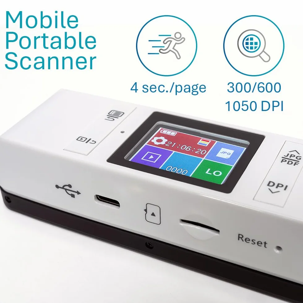 IRIScan Book 7 handScanner Escáner de documentos A4 Escaneo Word PDF XLS Tarjeta SD USB Win Mac
