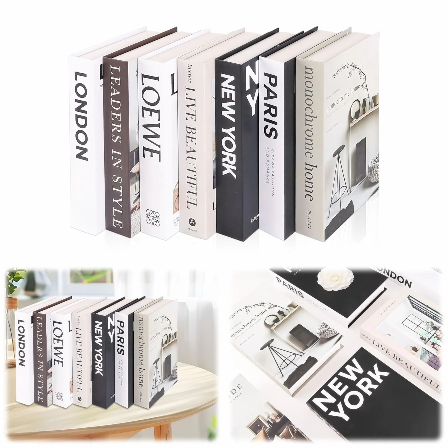 Libros Decorativos Plegables Falsos para Decoración del Hogar