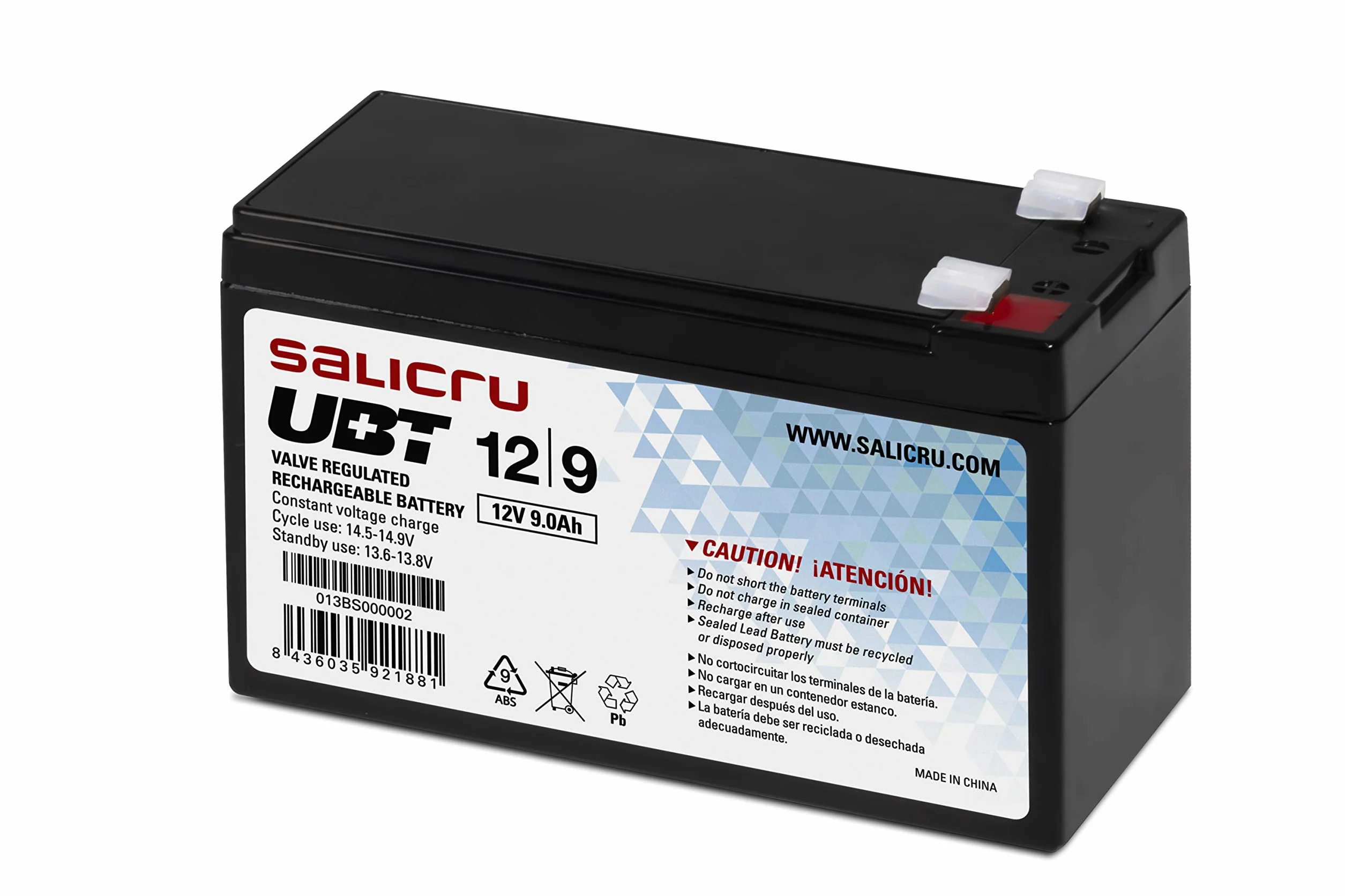 Salicru UBT 12 Voltios/9 Ah - Batería recargable AGM 013BS000002