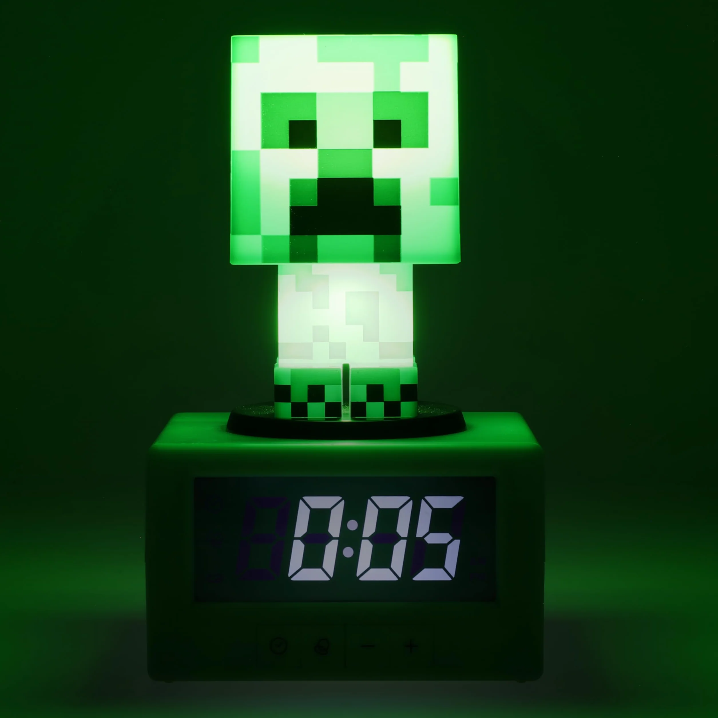 Paladone Reloj Despertador Creeper Minecraft Oficial con Música y Luz Nocturna para Niños