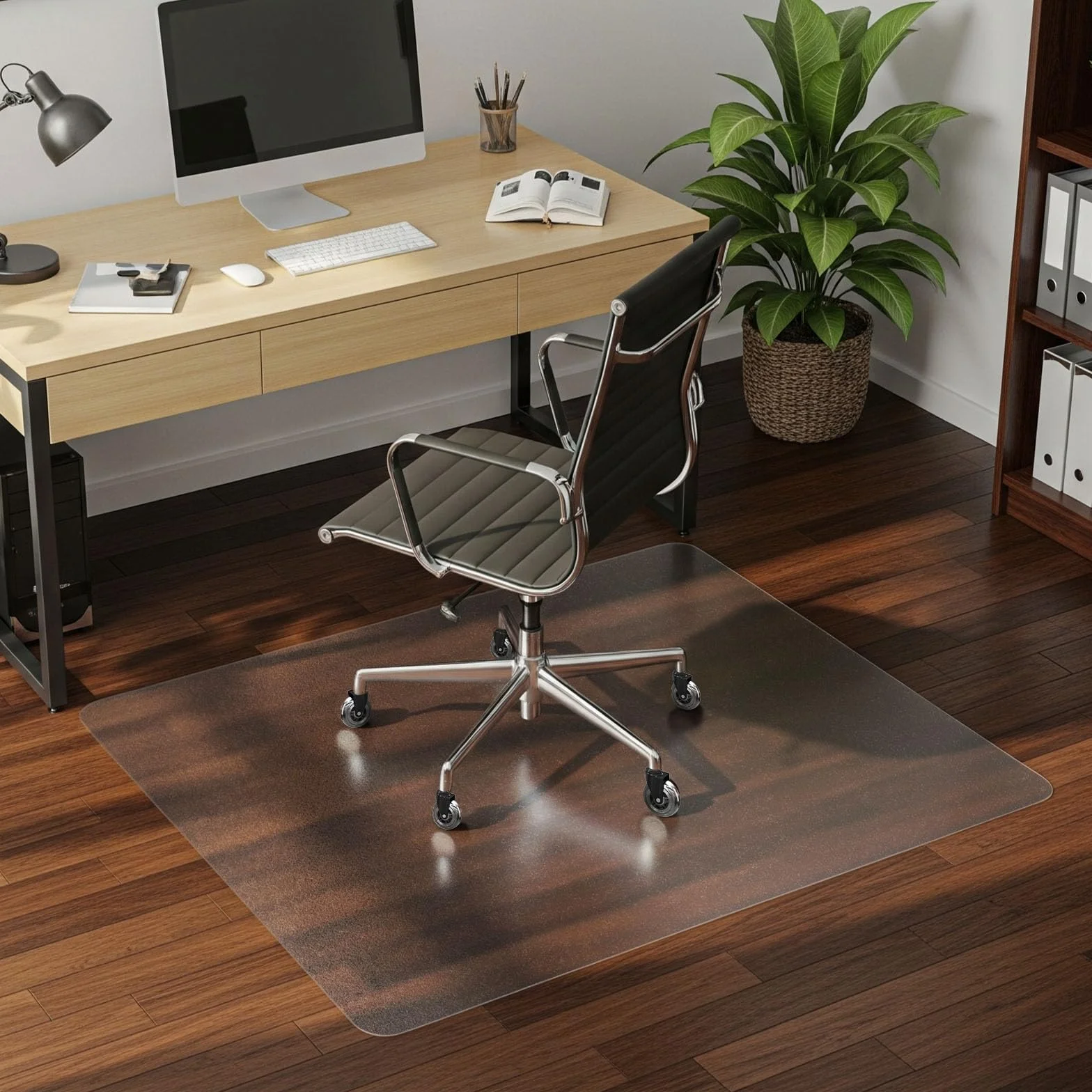 COSYLAND Protector de Suelo para Silla con Ruedas 90 x 120 cm, Esterilla Transparente PVC