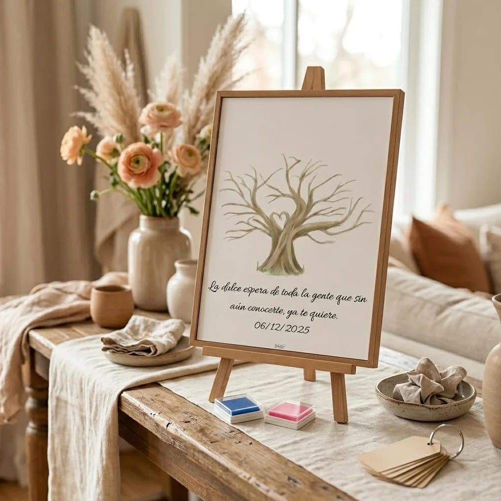Árbol de huellas comunión niño niña | Lámina huellas personalizada | Alternativa libro firmas boda evento | Sin marco