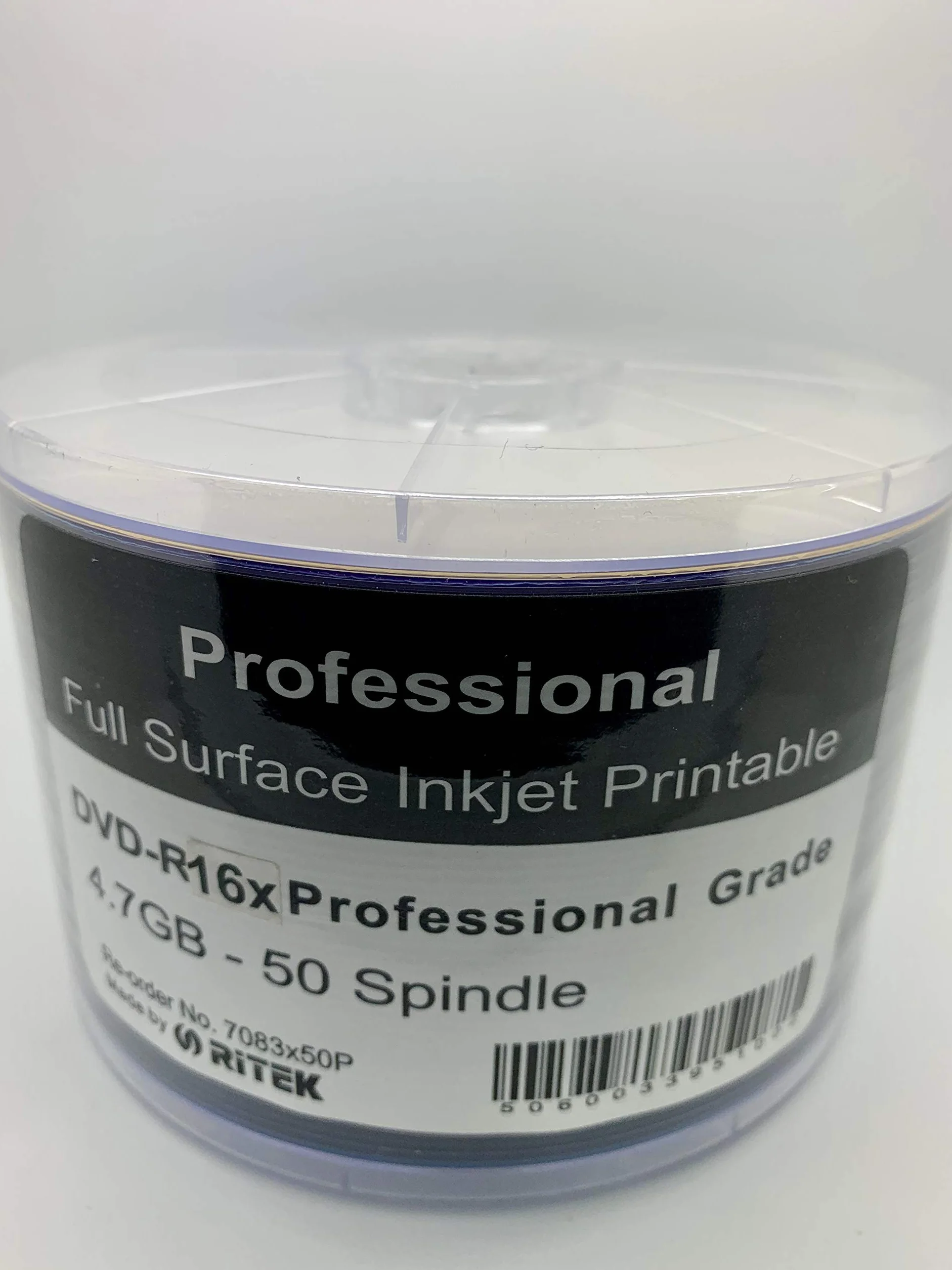 Ritek - 50 DVD Profesional imprimible por inyección de Tinta Blanca - R