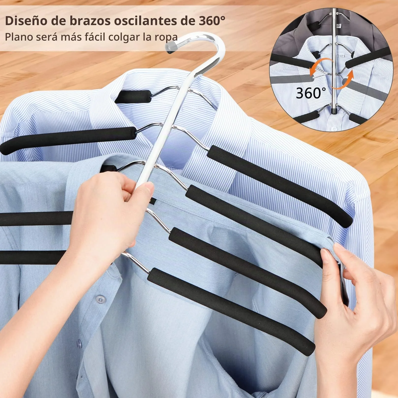 Perchas 5 en 1 Multifuncional Organizador para Adultos 3 Pack Antideslizantes Resistentes