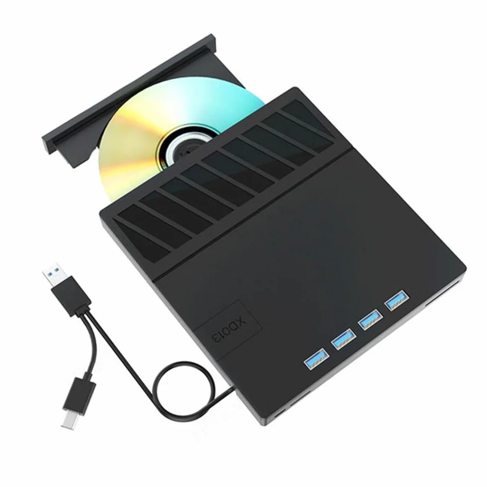 USB 3.0 Tipo-C Multiplicación Unidad Óptica BLU-Ray Externa CD/DVD/BD -/+RW Reproductor Grabador Lector para PC Portátil