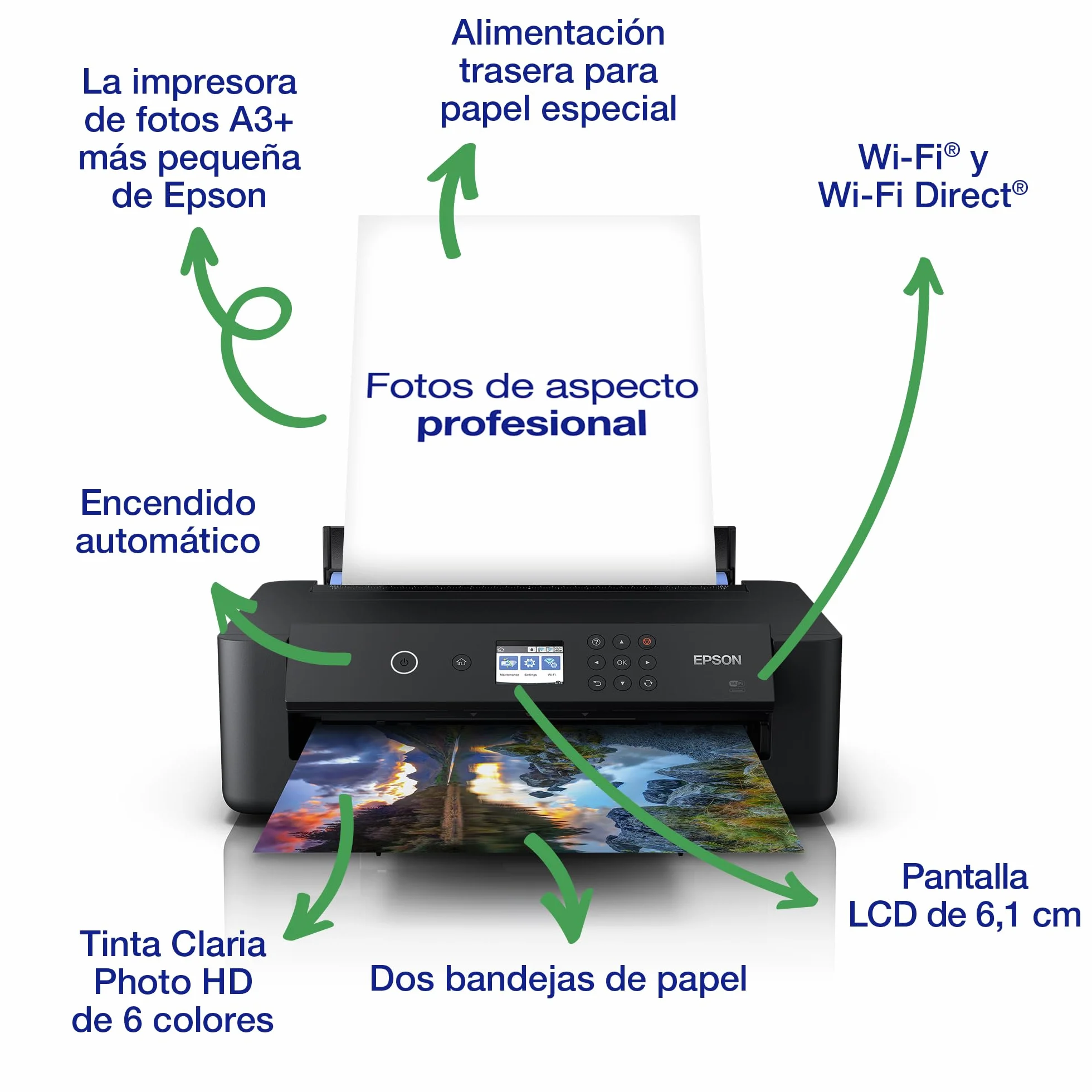 Epson Impresora de inyección de Tinta multifunción Expression Photo HD XP-15000 A3+ con conectividad inalámbrica