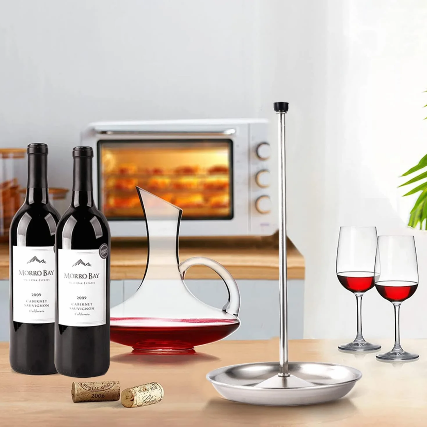 Soporte Secado Decantador Vino Acero Inoxidable 32 cm