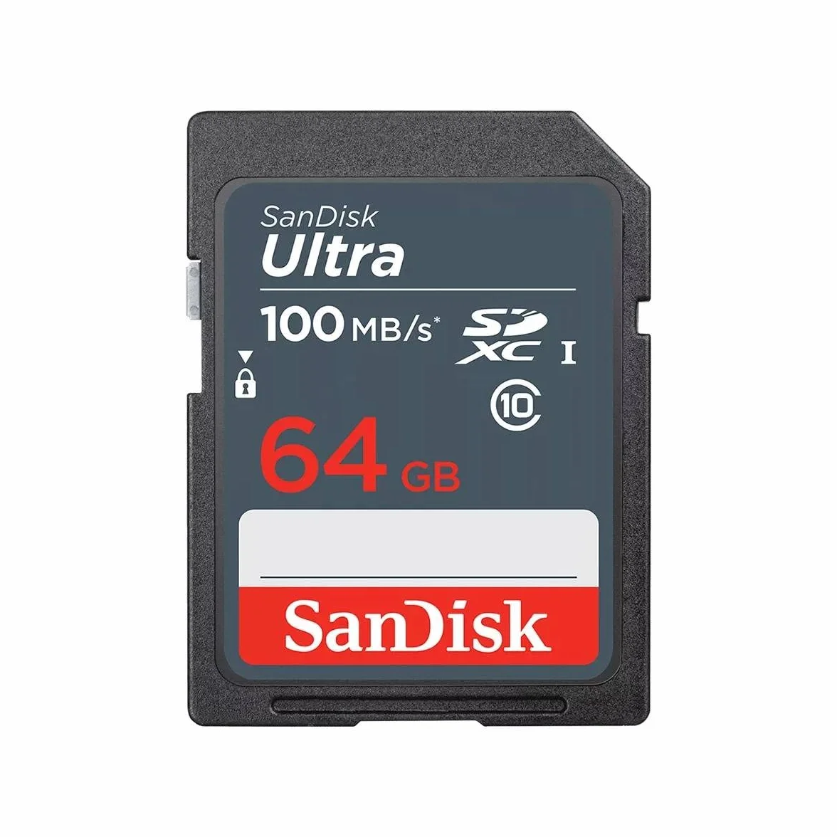 SanDisk Ultra 64GB SDXC Memory Card, up to 100MB/s, Class 10, Black/Grey | Tarjeta SDXC de 64 GB con velocidad de lectura de 100 MB/s y UHS-I para fotografía, video y almacenamiento de datos