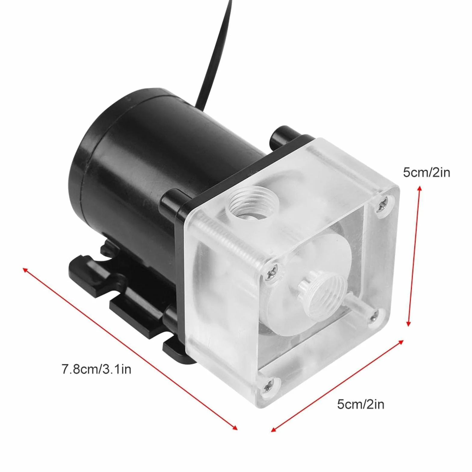 VBESTLIFE Golpe de Agua CPU silenciosa Computadora 10W de refrigeración por Agua Bomba G1/4 Rosca para PC 500L/H