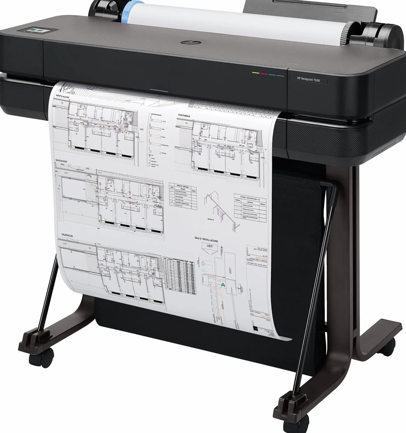 HP DesignJet T630, 61cm (5HB09D), Impresora Gran Formato, Plotter, Estándar A4-A1, 76 Impresiones A1/h, Wi-Fi, Ethernet,USB, 2400x1200 dpi, Metal Reciclado,Edición 2025, Garantía 1 Año, Click, Negro