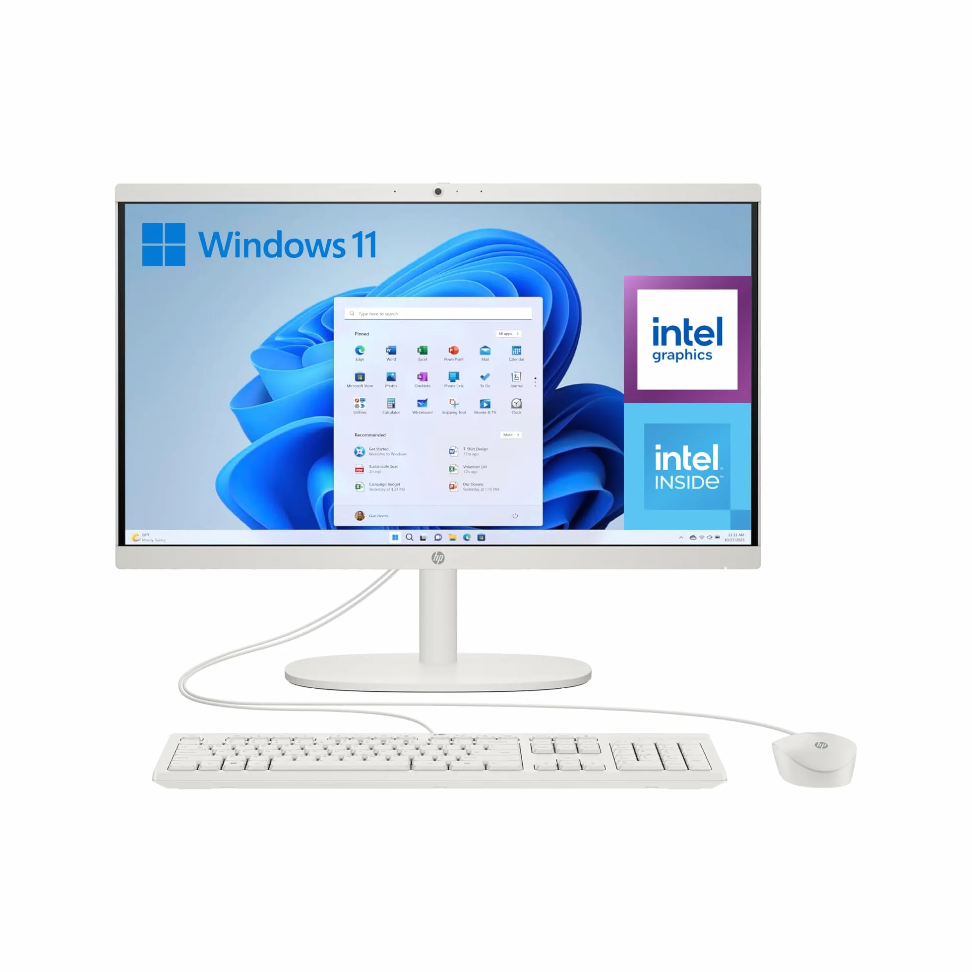 HP All-in-One 22-dg0014ns 21.5" Ordenador Intel N100 8GB RAM 256GB SSD Intel UHD Graphics Windows Blanco