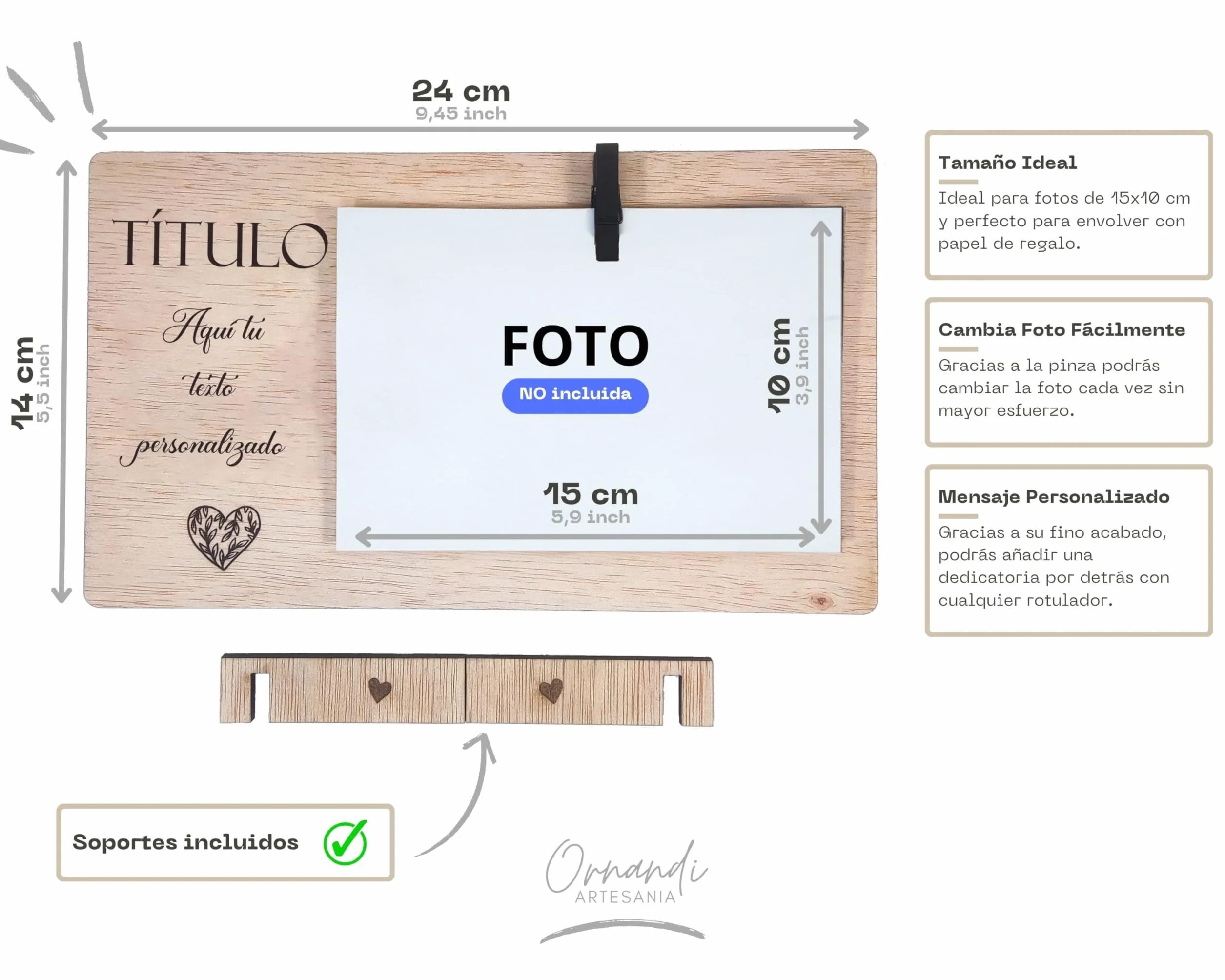 Marco de Fotos Personalizado con Frase Portafotos con Pinza Regalo Pareja Sois los Siguientes Novios