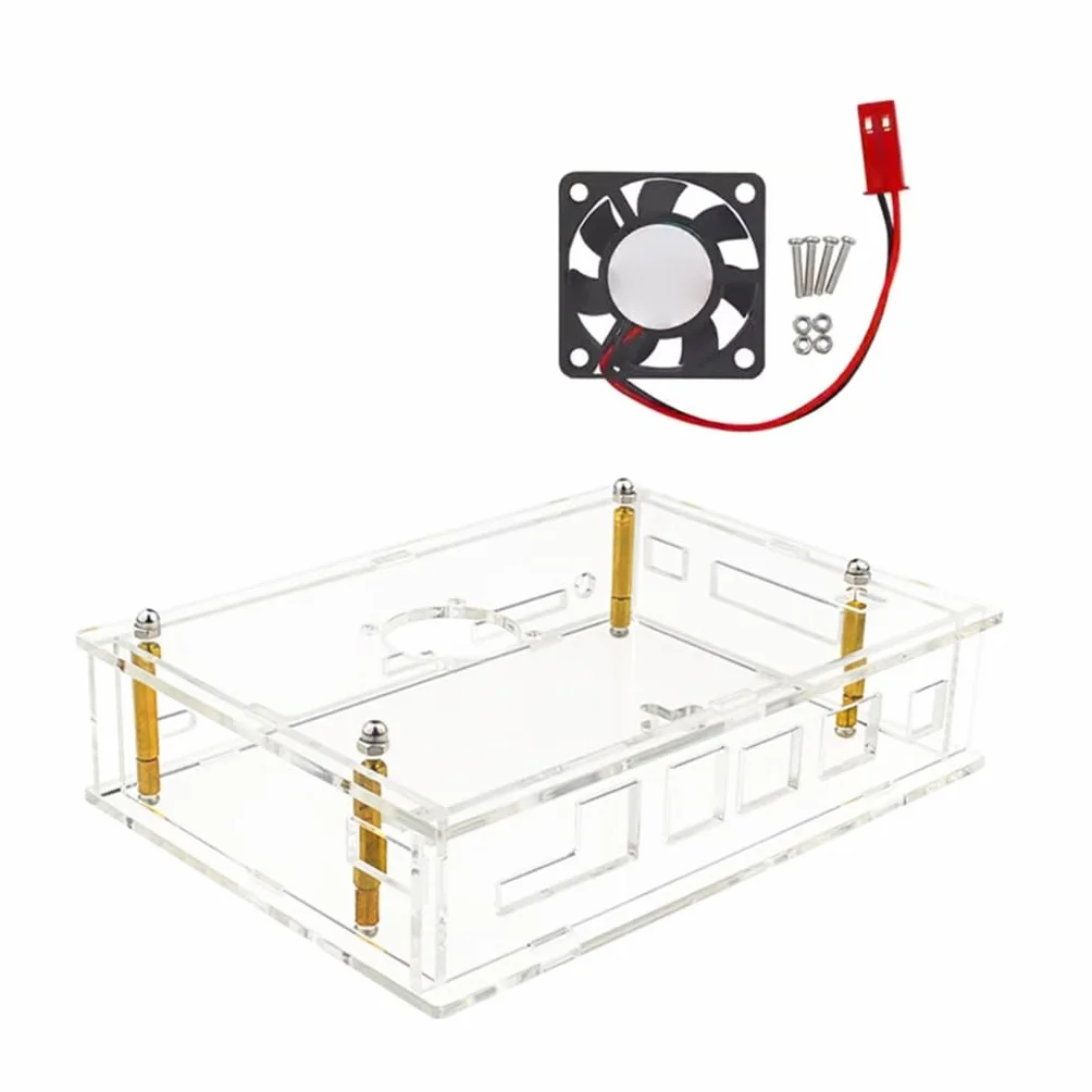 Caja acrílica con ventilador para Banana Pi para BPI F3 Board Case Transparentemente