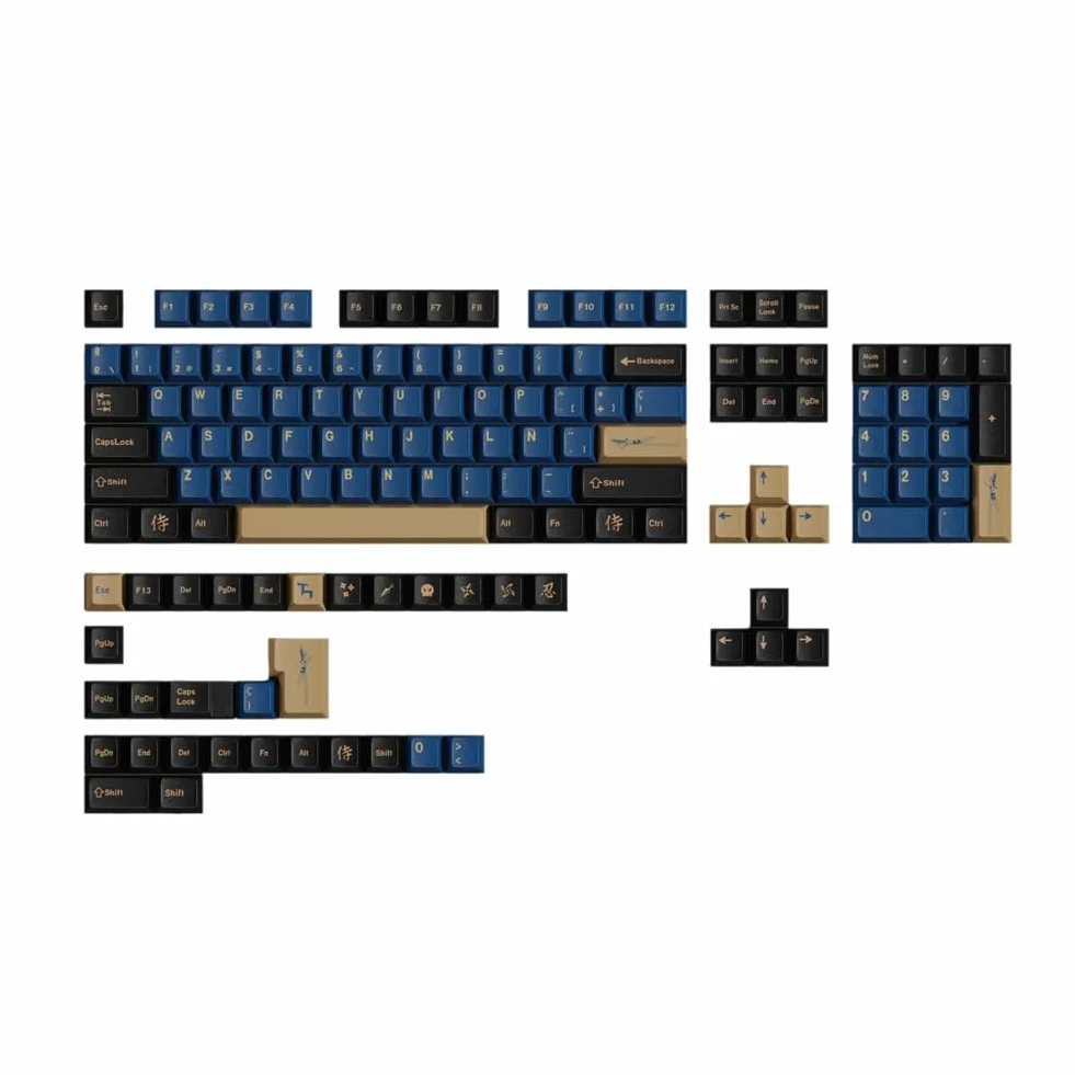 Keycaps PBT Cherry Profil Samurai Big Set Key Caps Español Francés Alemán Inglés Key Caps Español