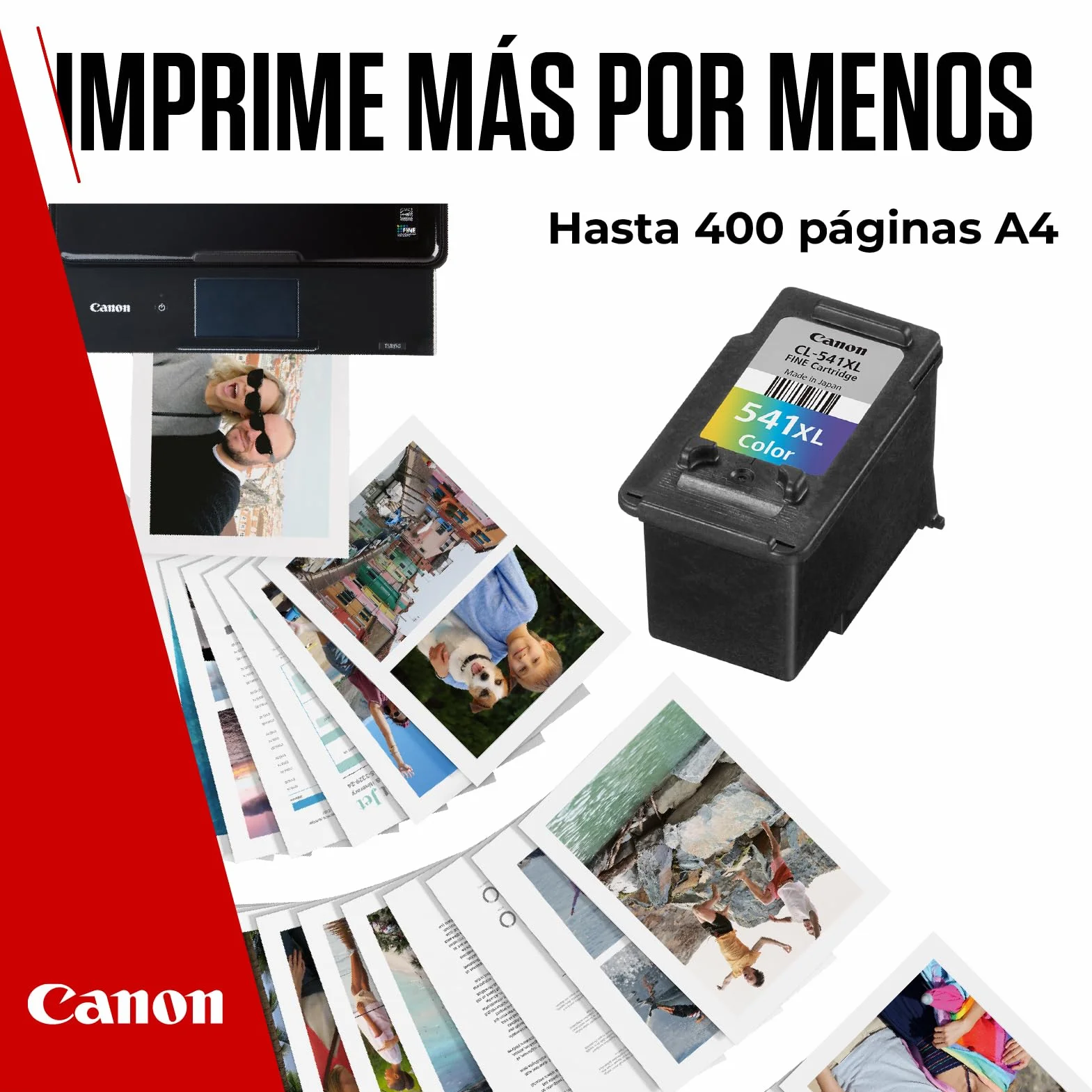 Canon CL-541XL, Cartucho de Tinta Original, Tamaño XL, Cartucho de Tinta Independiente Color, Impresión de Calidad, Embalaje Sostenible, Compatible con Impresoras de Inyección de Tinta PIXMA