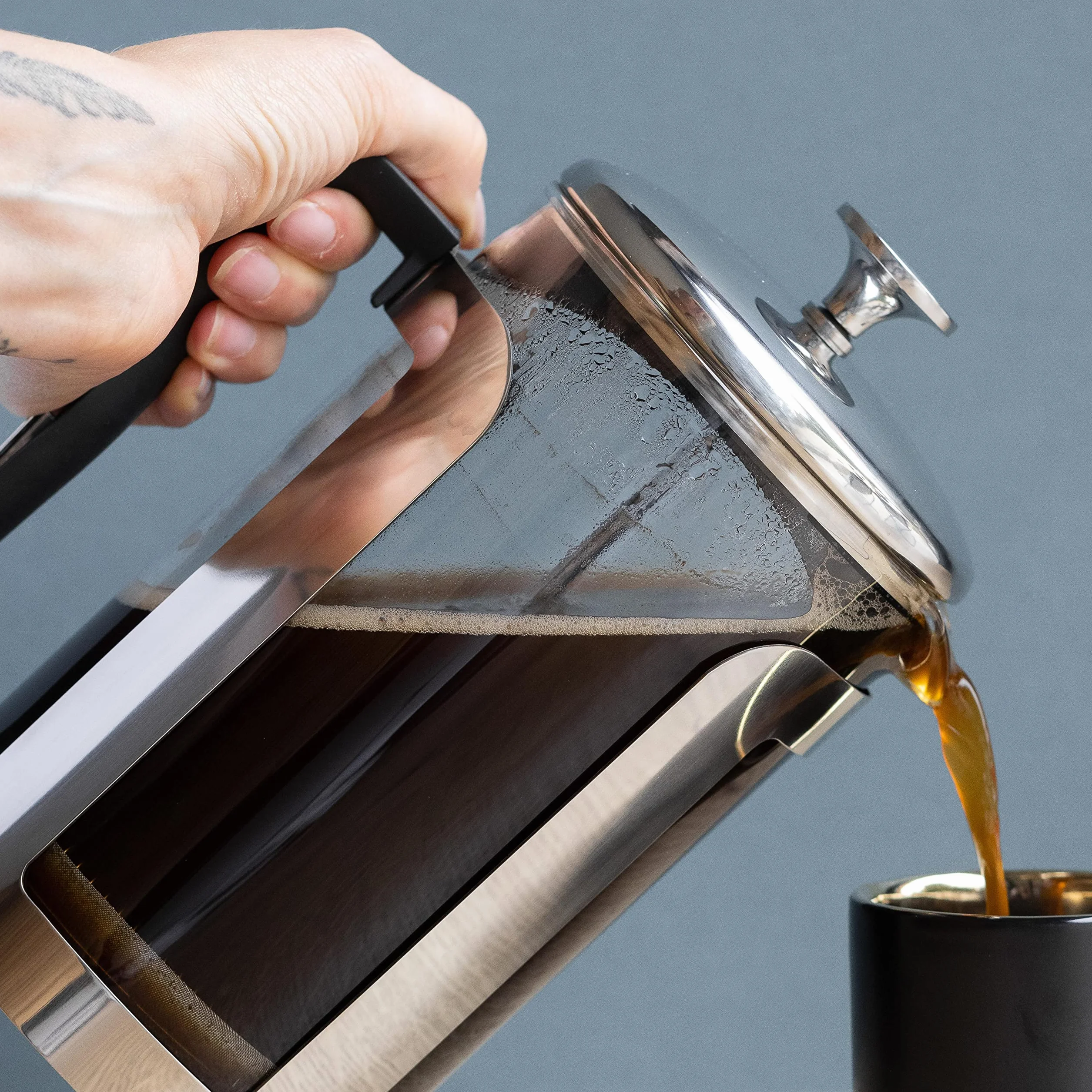 La Cafetière Roma Cafetera de Acero Inoxidable, 12 Tazas, Plateada, Estuche de Regalo