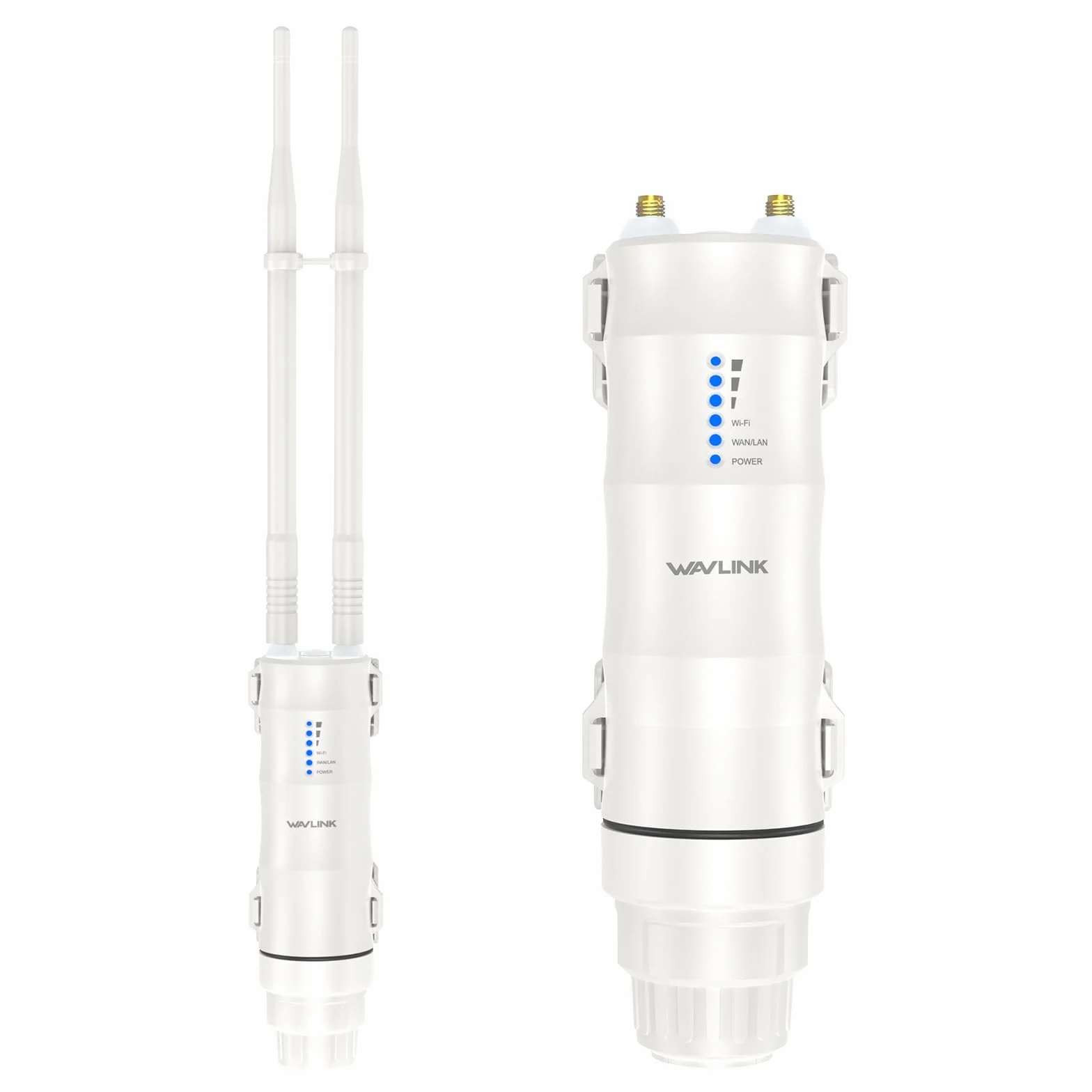 WAVLINK Punto de Acceso al Aire Libre AC600, Router/Extensor WiFi de Doble Banda de Gran Alcance, 2,4 GHz 150 Mbps + 5 GHz 433 Mbps, 2 x 7 dBi Omni, PoE pasivo y Activo, Compatible con Fit/Fat Ap