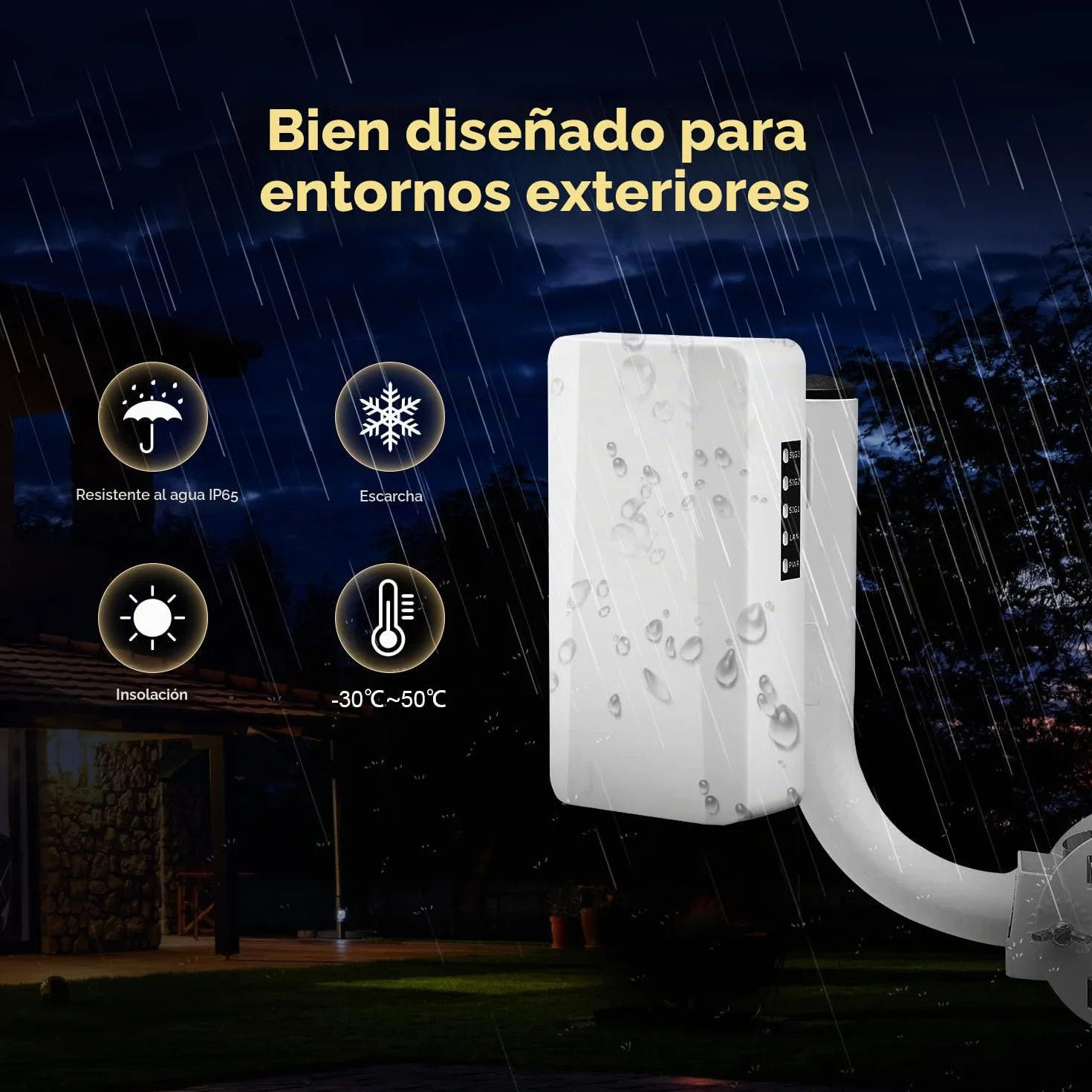 WiFi Bridge Puente inalámbrico para Exterior, Puente inalámbrico inalámbrico inalámbrico con conexión Ethernet de 2,4 GHz 500 m a 1 km de Distancia, 100 Mbps Adaptador PoE de 24 V