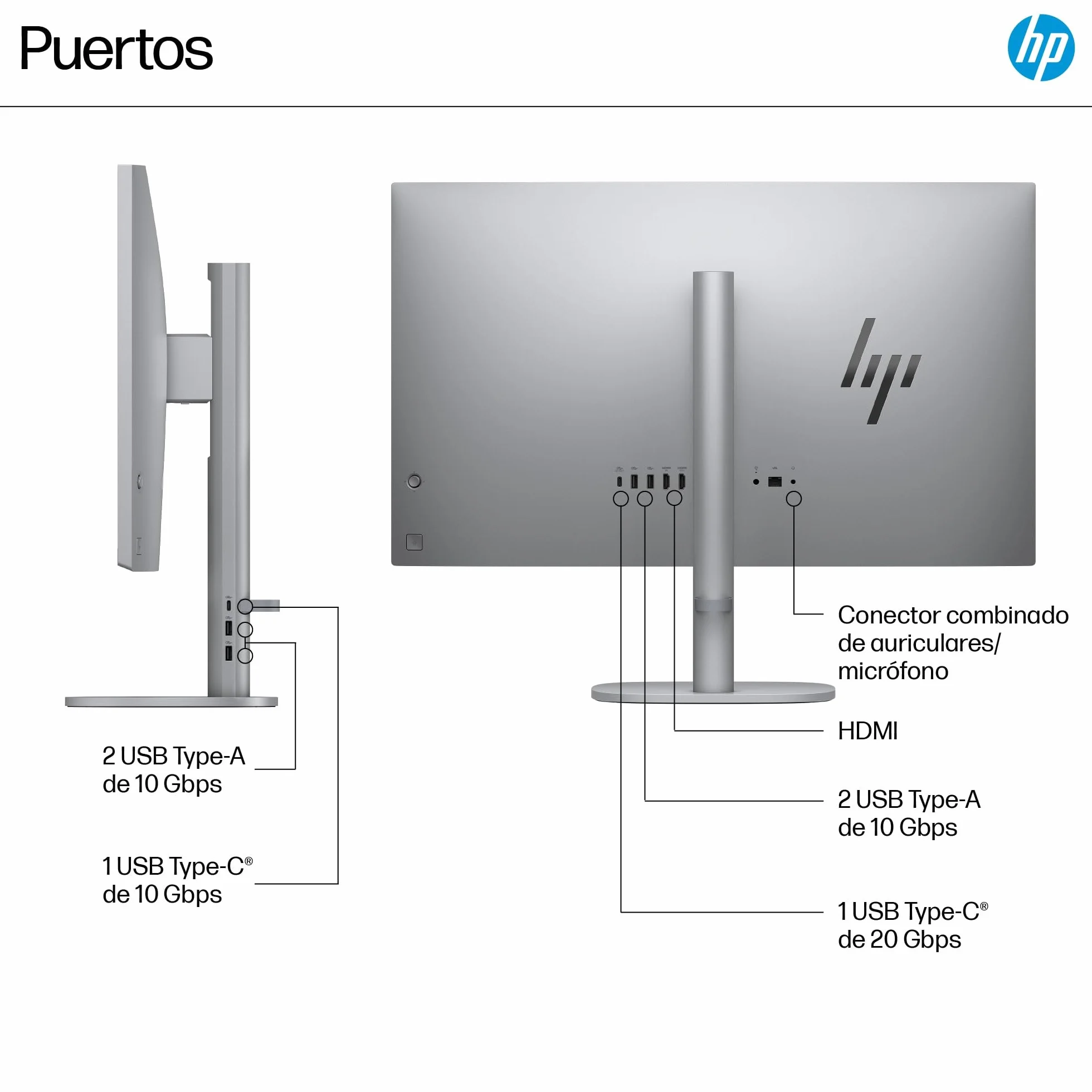 HP OmniStudio X All-in-One 27" 4K UHD (Procesador Intel Core Ultra 7 258V con IA, 32GB RAM, 1TB SSD, Gráficos Intel ARC, Windows 11 Home) Teclado QWERTY Español - Silver
