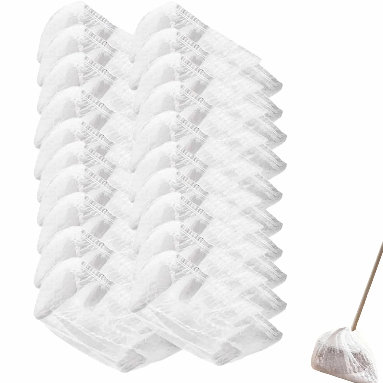 Fundas desechables para escobas, fundas desechables para escobas, fundas elásticas a prueba de polvo para escobas estándar, bloquea el pelo de mascotas y el polvo, fácil de poner y quitar, mantiene