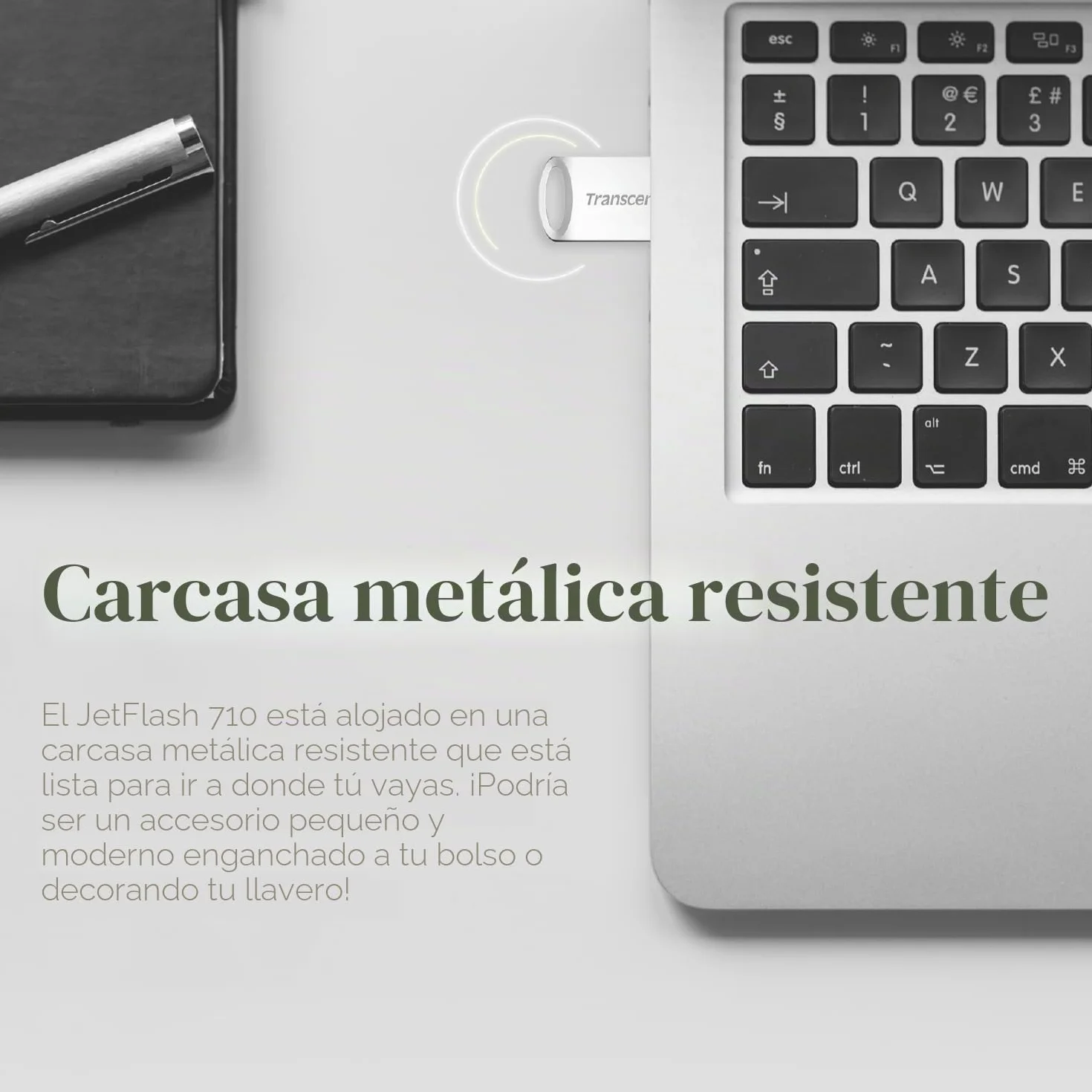 Transcend USB JetFlash 710, 128 GB, Memoria Flash USB 3.1, diseno de metal