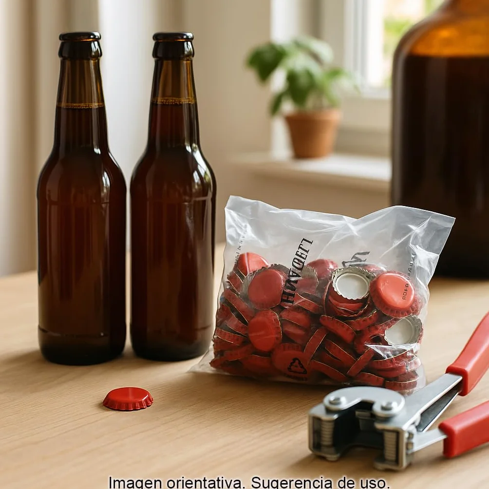 Cocinista Cápsulas Corona 26 mm Rojas 200 Unidades Cierre hermético para embotellado