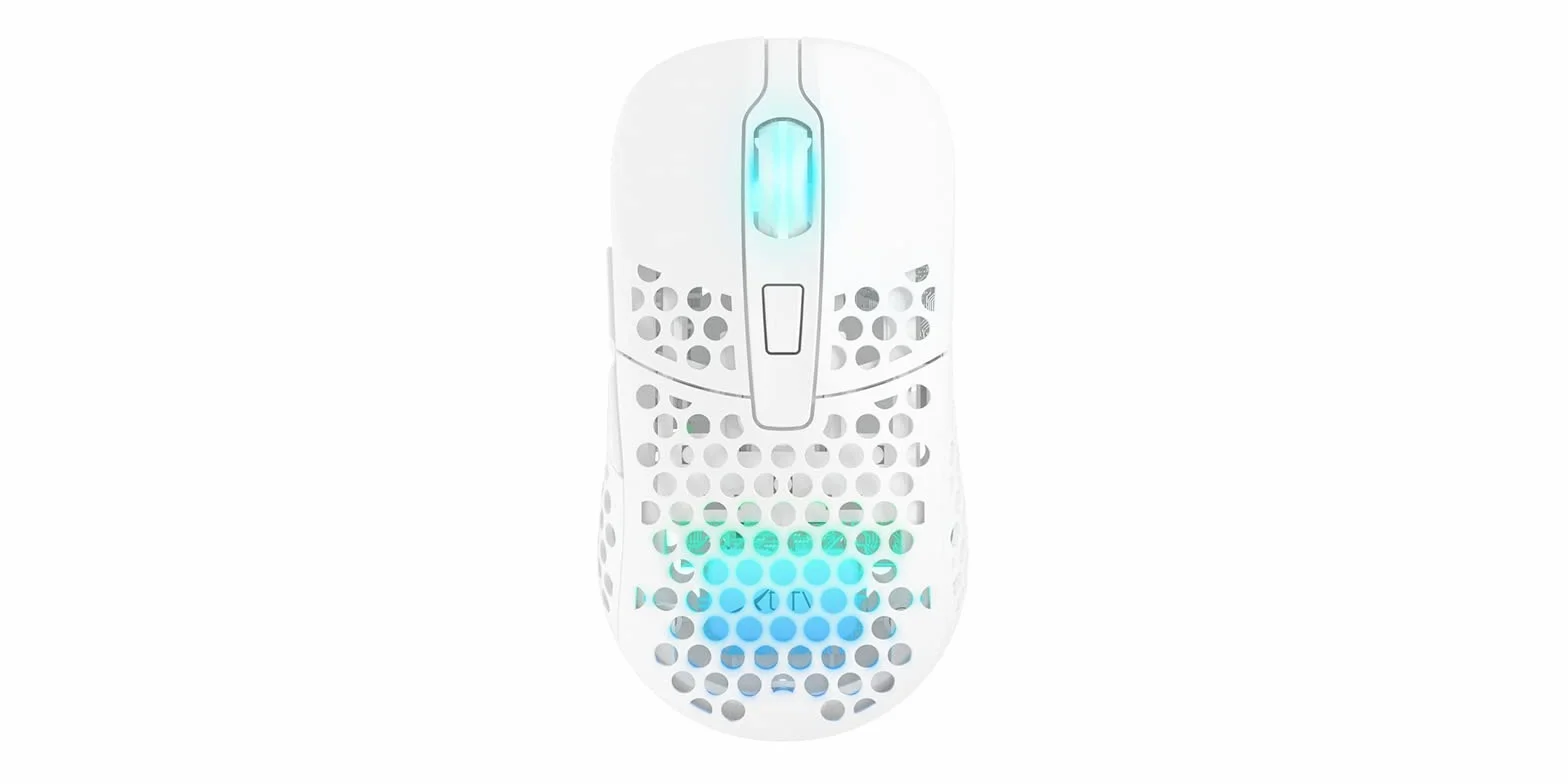 Xtrfy M42 Wireless, Ratón Gaming Inalámbrico Ultraligero, Optimizado para eSports, Radiofrecuencia 2,4 GHz, Iluminación RGB, Carcasa Modular (incluye 2 Tamaños), Recargable, Blanco