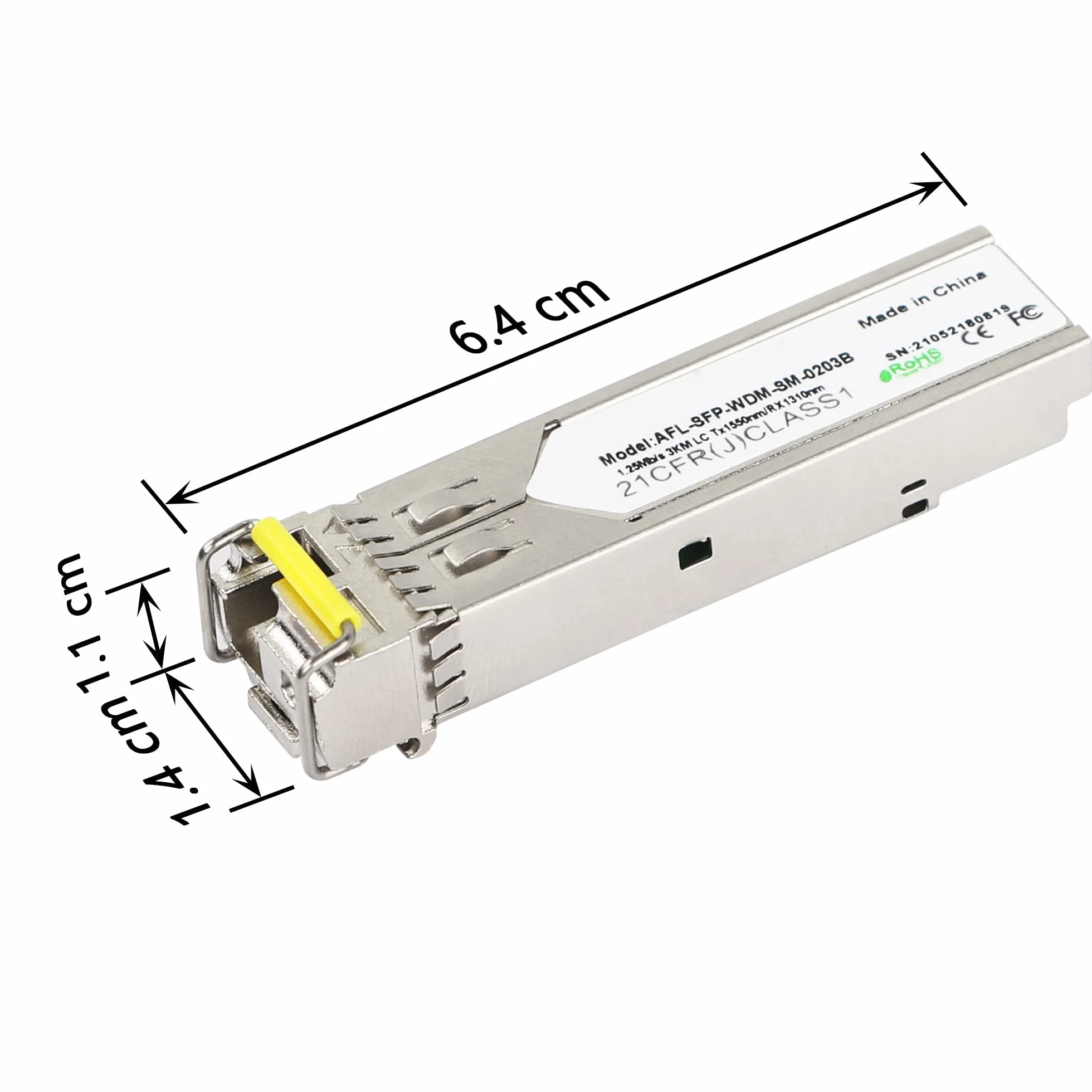 CERRXIAN Transceptor de fibra del módulo BIDI SFP LC del solo modo 1.25G, SFP-WDM-SM, 3KM LC Tx1550nm/Rx1310nm-1 par