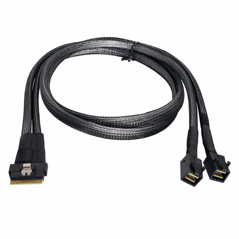 PCI-E Ultraport Slimline SAS Slim 4.0 SFF-8654 8i 74pin a Dual SFF-8643 4i Mini SAS HD Cable PCI-Express