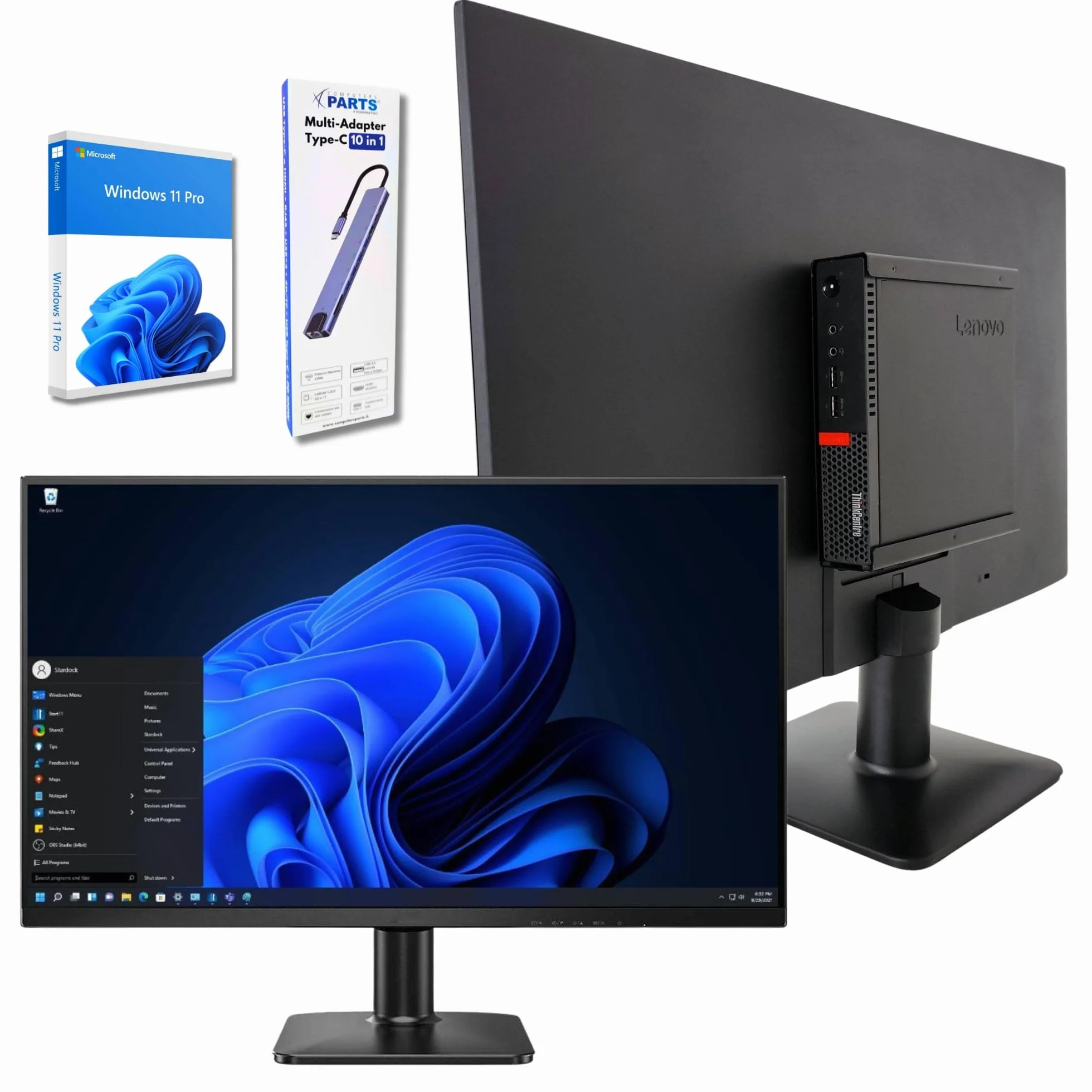 Estación de trabajo completa con monitor de 27 pulgadas Full HD Intel Core i5 hasta 3,10 GHz 16 GB RAM DDR4, SSD 256 GB, Windows 11 Pro, estación de acoplamiento 10 en 1, solución ideal para oficina