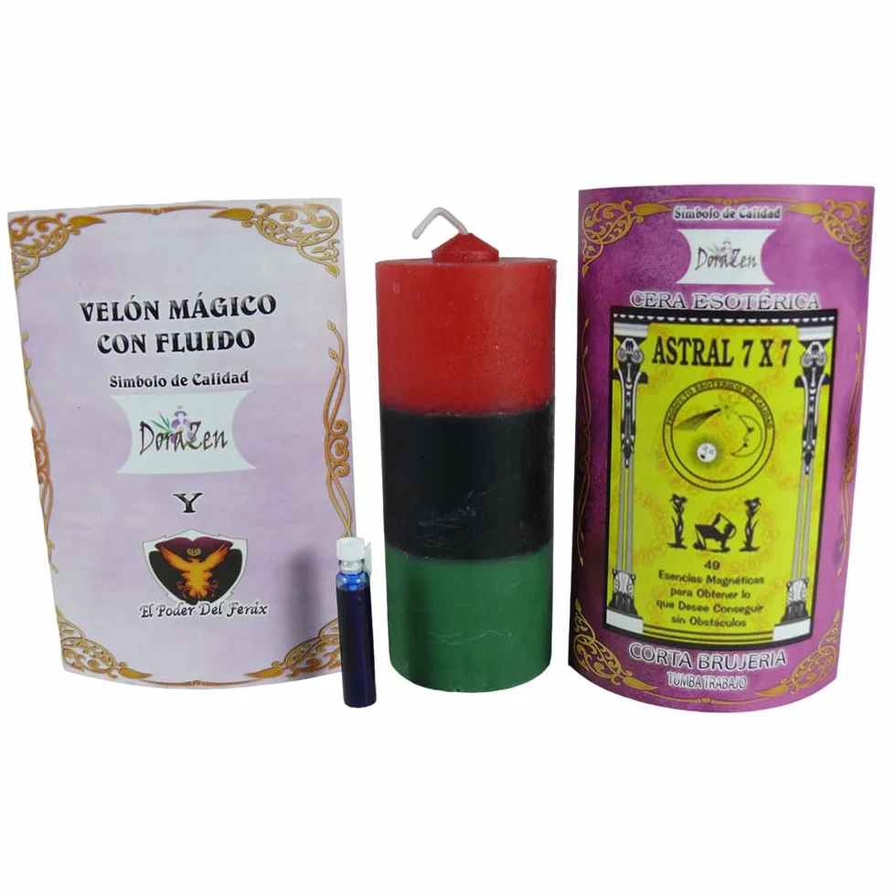 Velón Astral 7X7 Corta Brujería Tumba Trabajo Ritual protección liberación