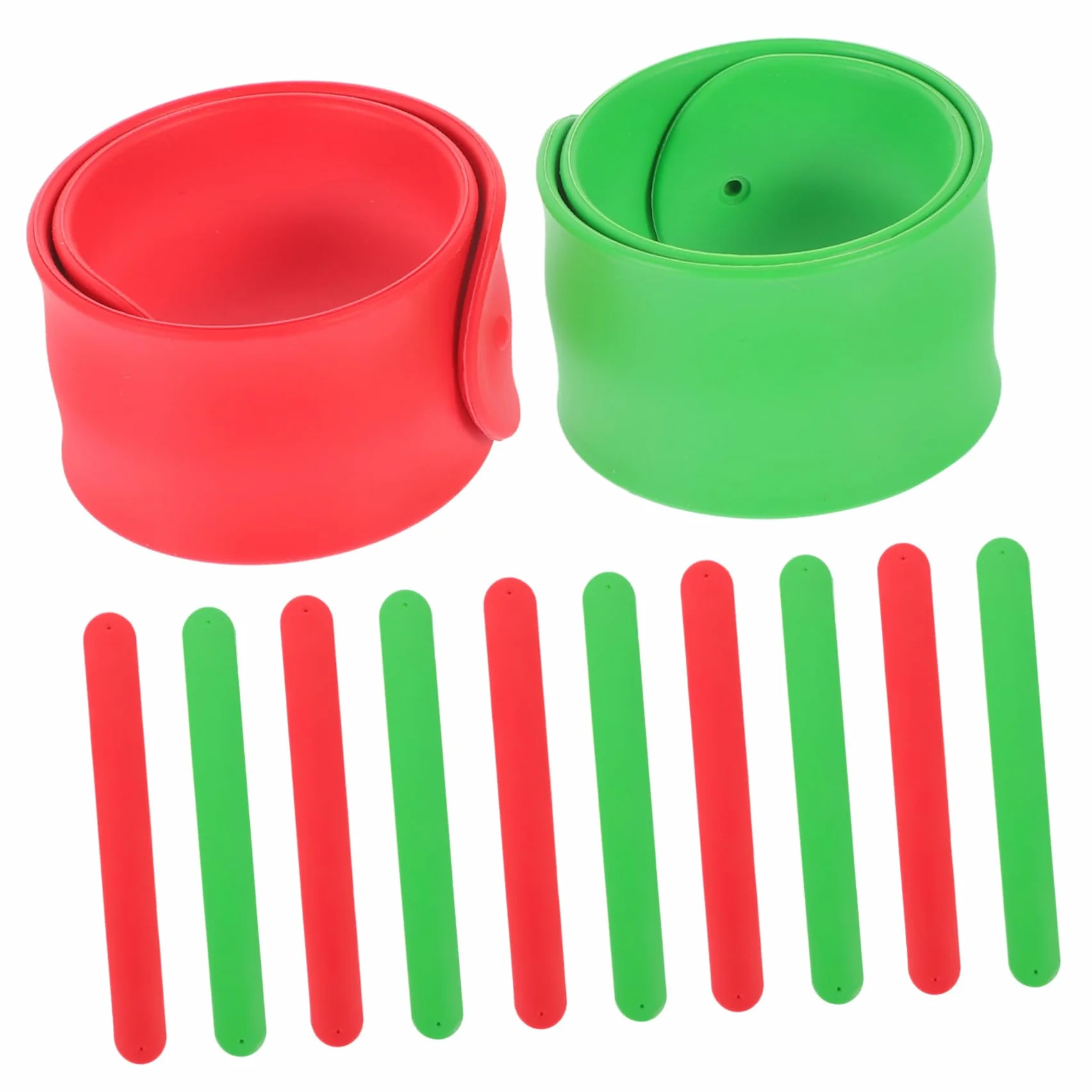 12 Piezas Bandas de Silicona para Papel de Abrazaderas Resistentes para Carteles Soporte Versátil para Almacenamiento y Organización Festiva Colores Rojo y Verde